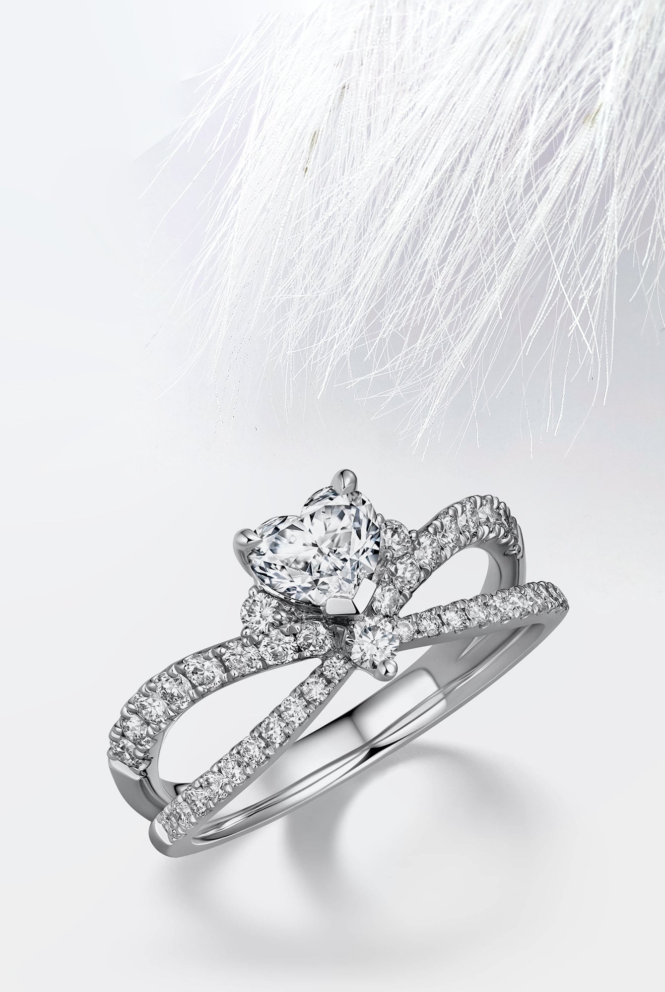 Heart Diamond Infinity Moissanite Engagement Ring For Women