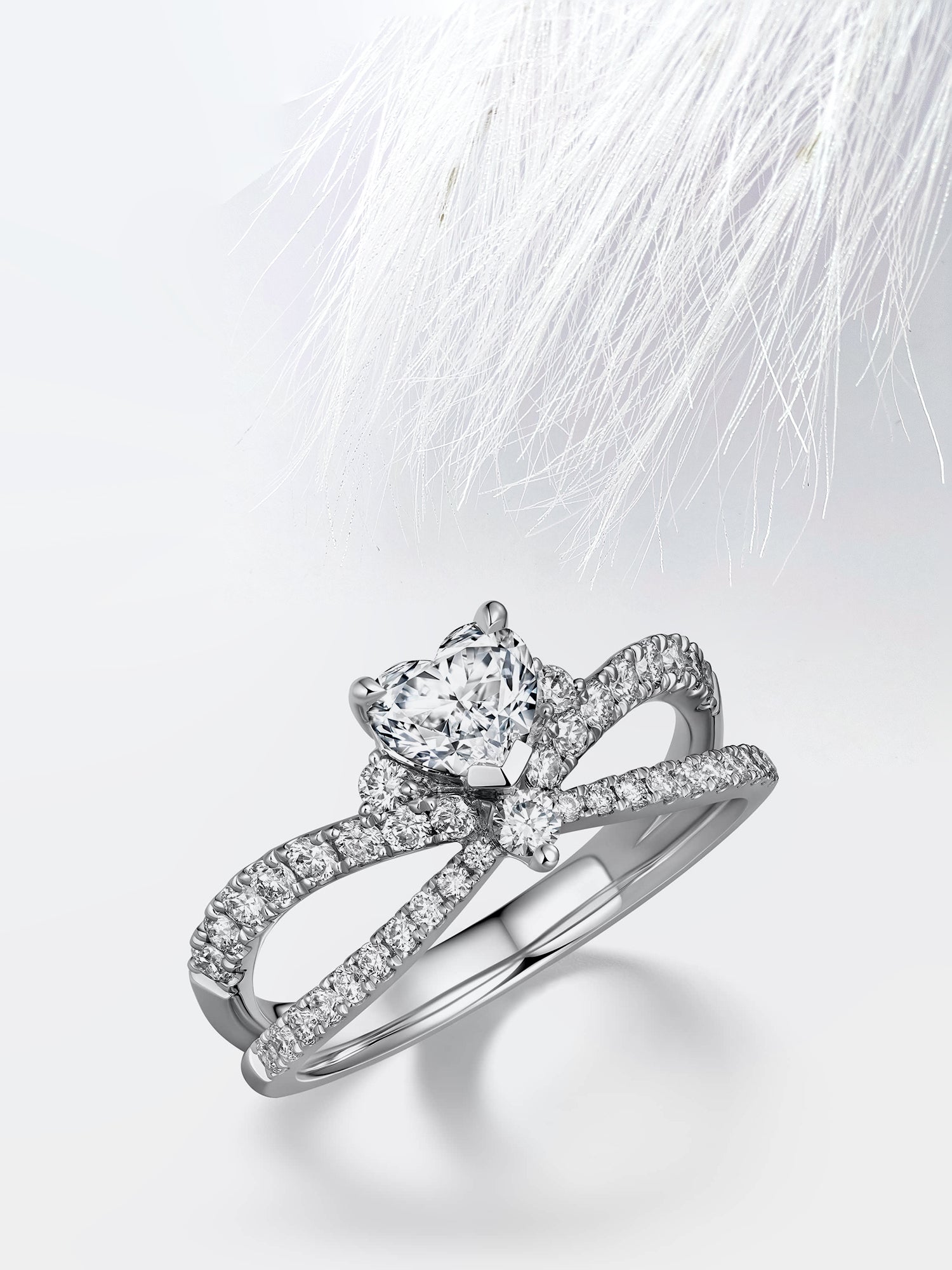 Heart Diamond Infinity Moissanite Engagement Ring For Women