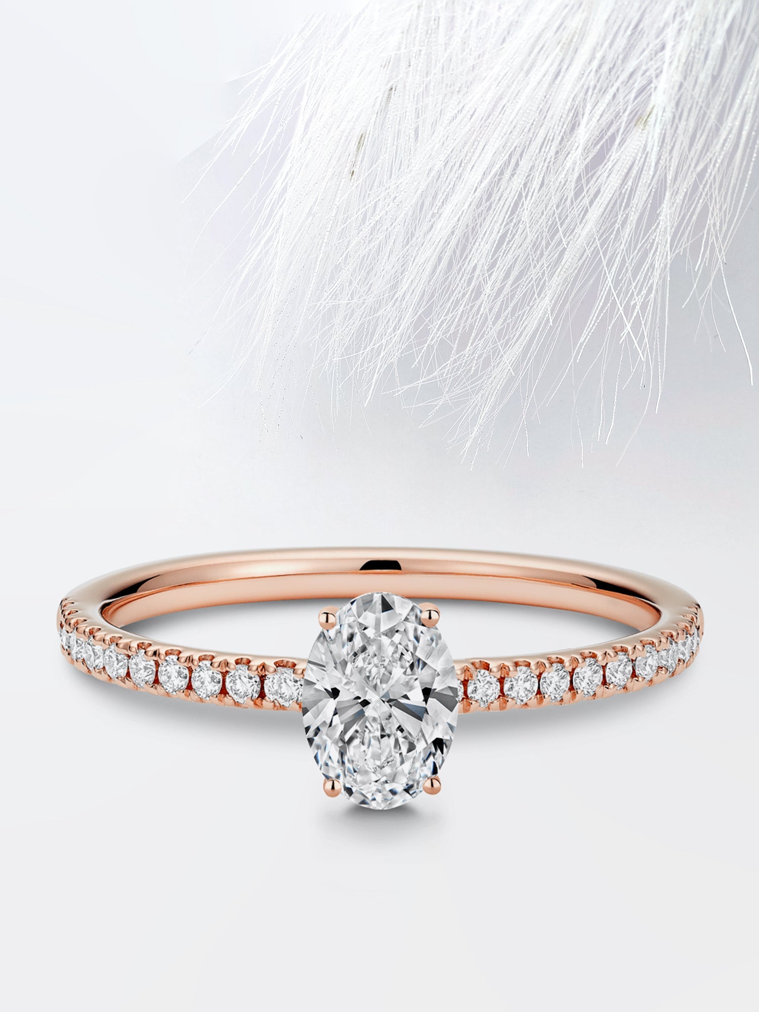 Oval Moissanite Pave Diamond Engagement Ring For Women