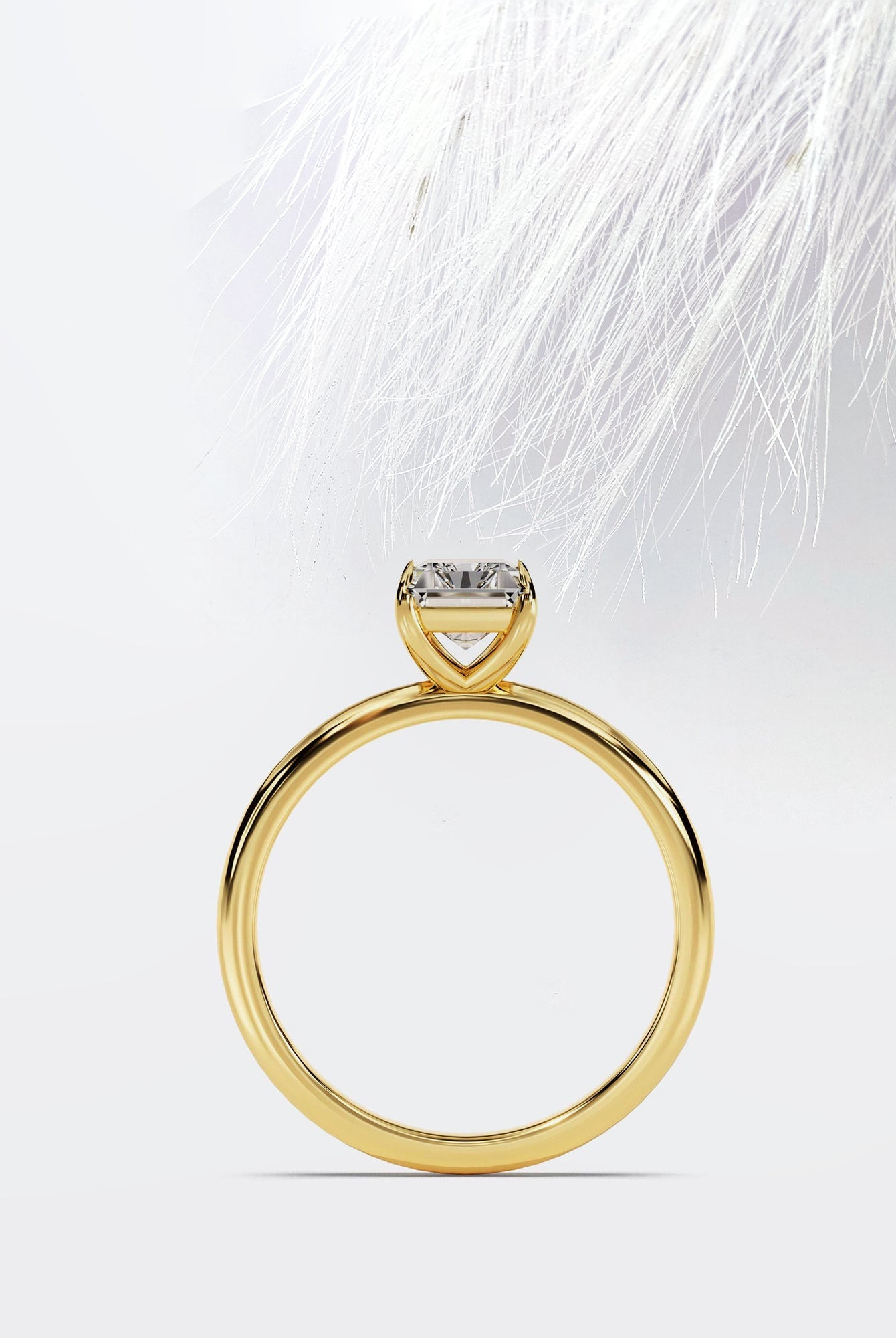 Radiant Cut Moissanite Solitaire Diamond Engagement Ring