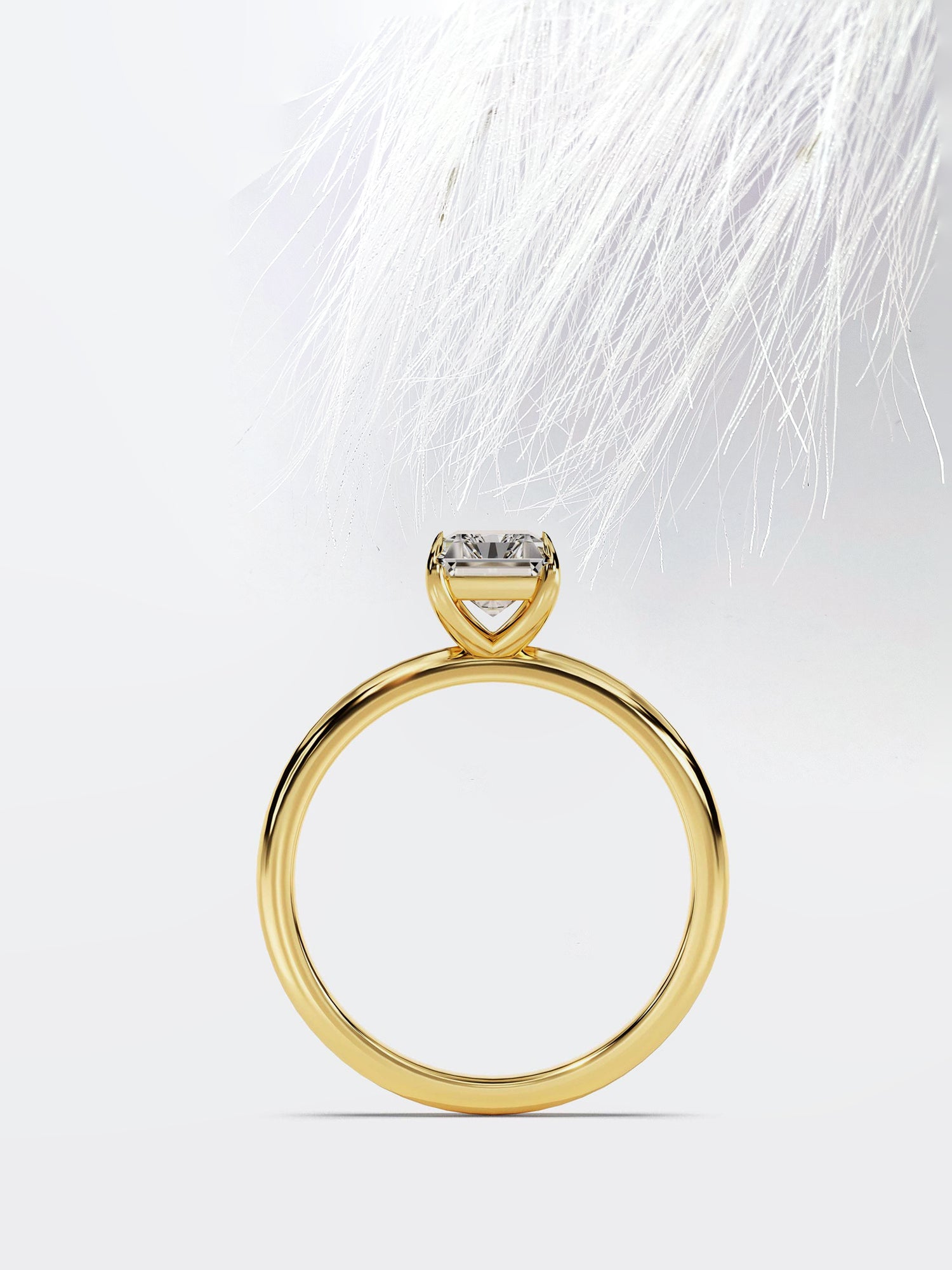 Radiant Cut Moissanite Solitaire Diamond Engagement Ring