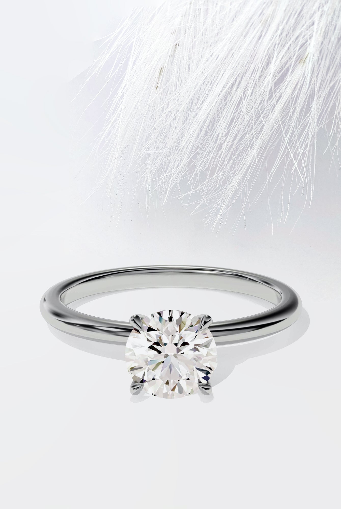 Round Cut Diamond Moissanite Solitaire Engagement Ring For Women
