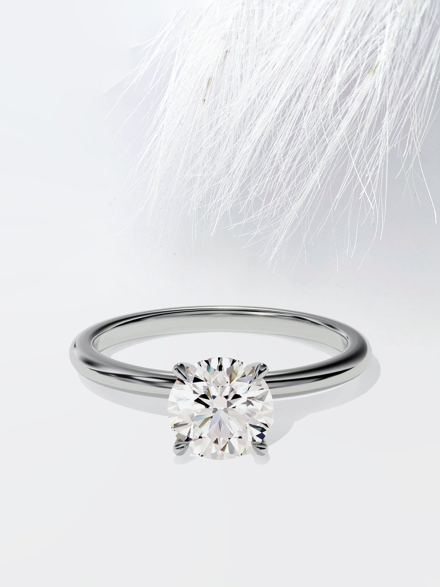 Round Cut Diamond Moissanite Solitaire Engagement Ring For Women