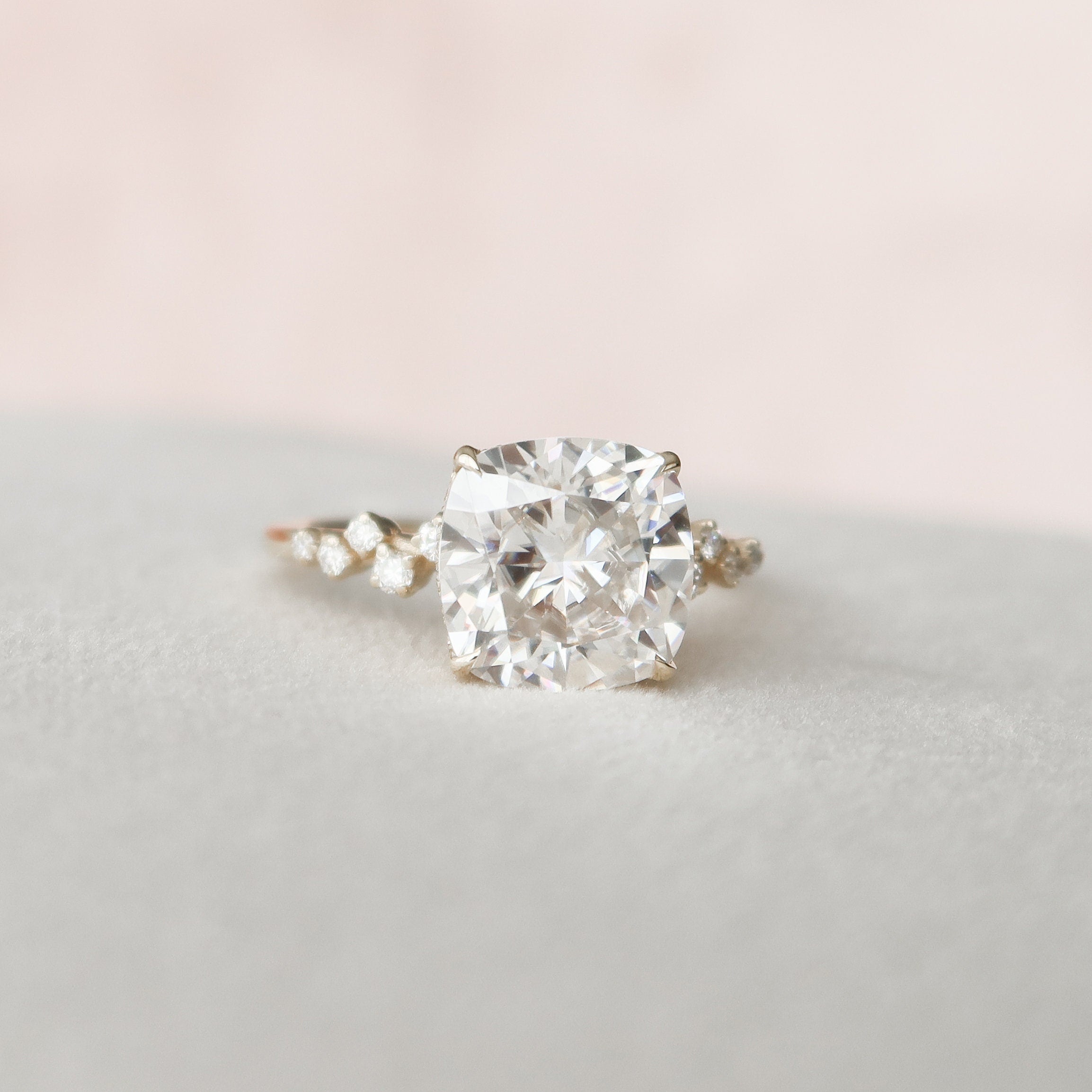 Zig Zag Pave Moissanite Ring