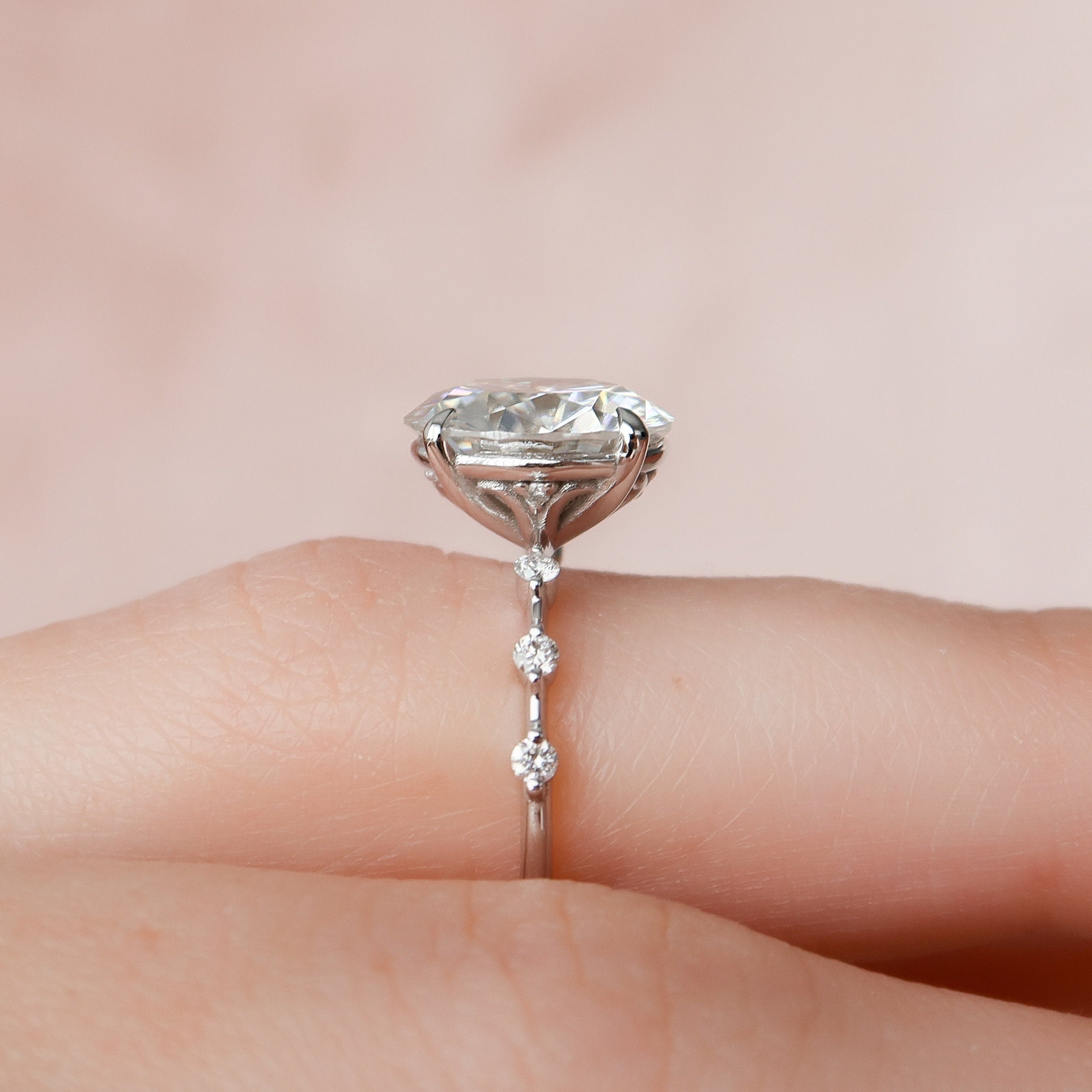 Petite Pave Moissanite Ring