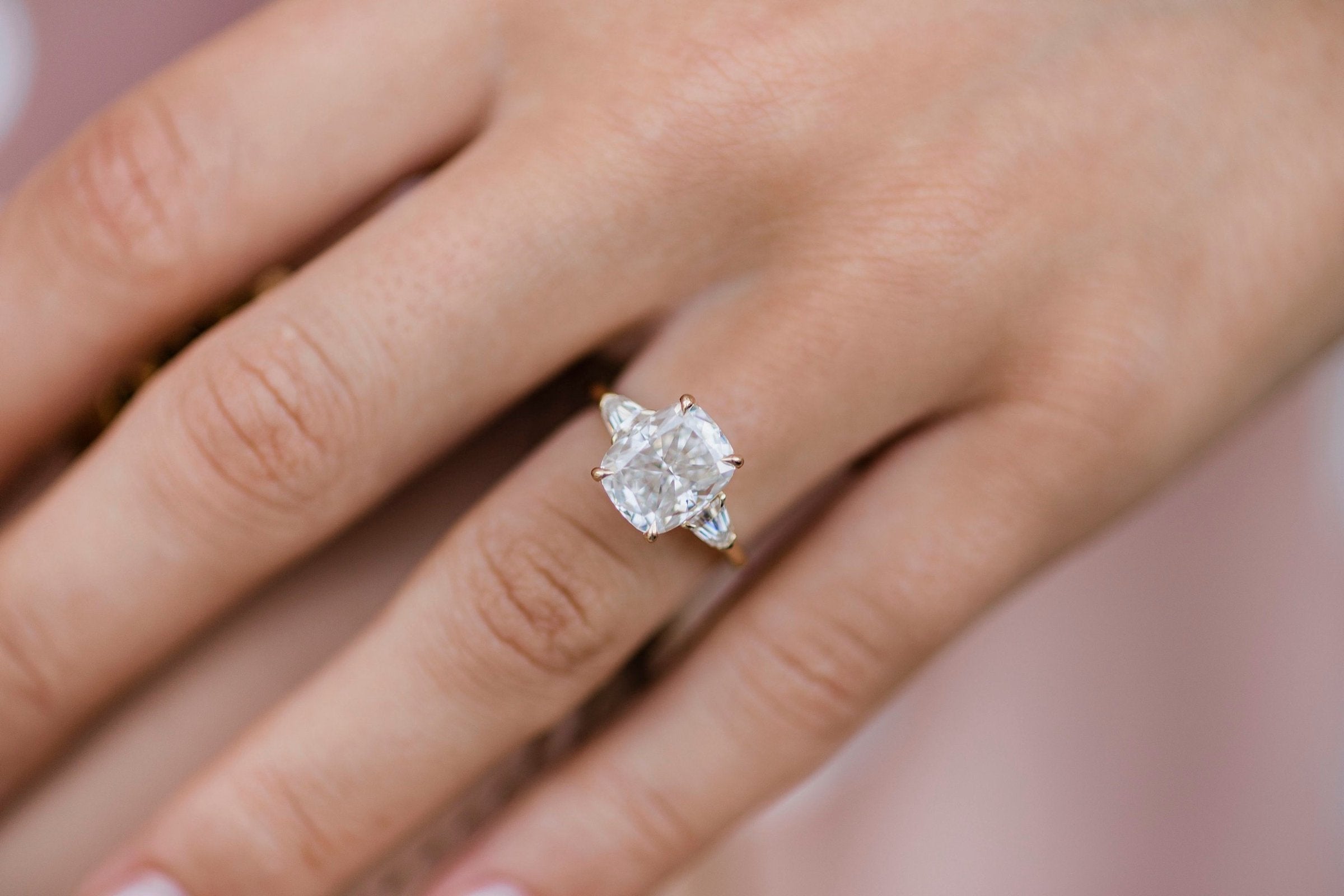 Large Moissanite Engagement Ring