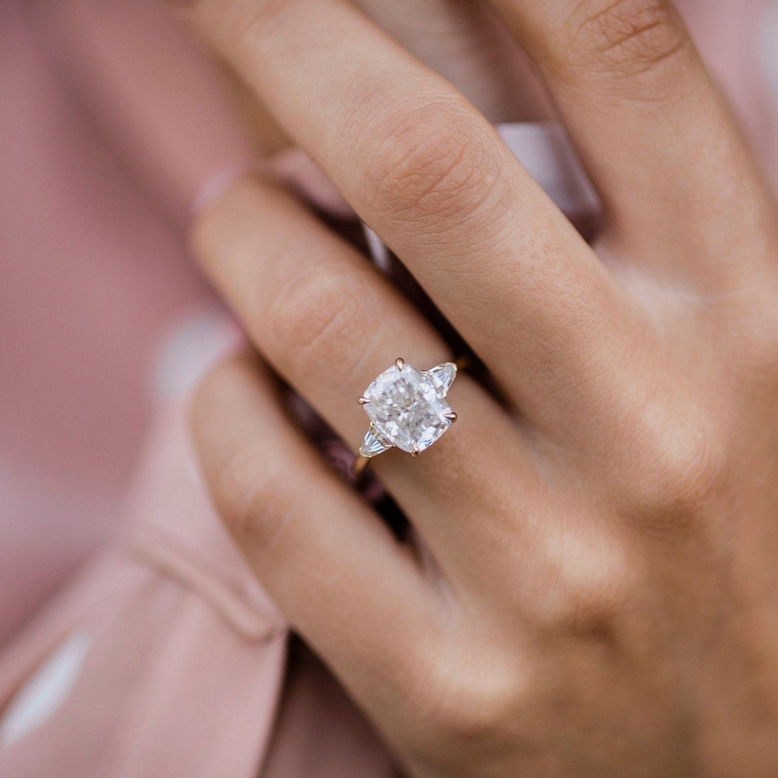 4.20ct Cushion Moissanite Ring