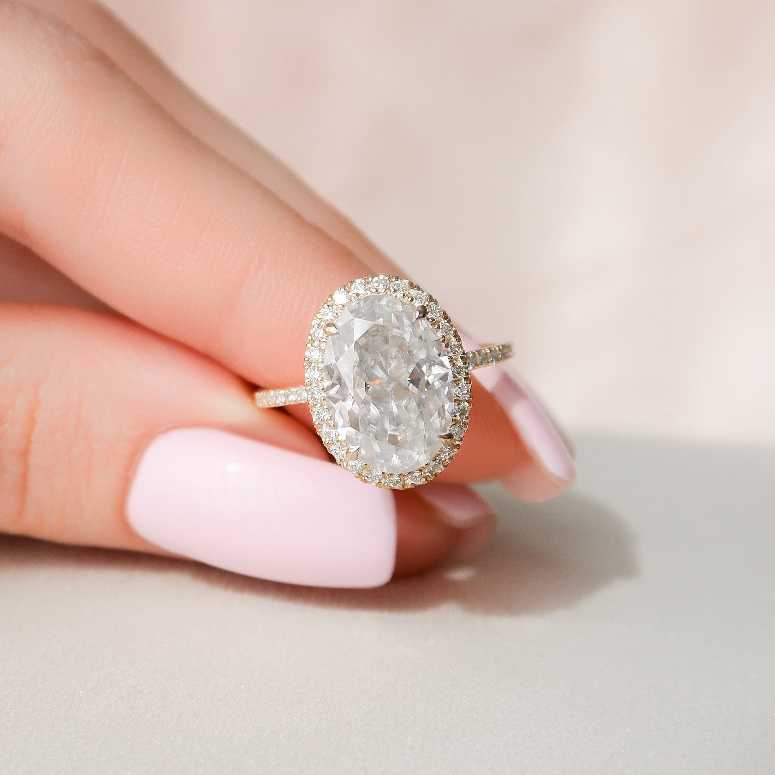 4.50CT Oval Moissanite Ring
