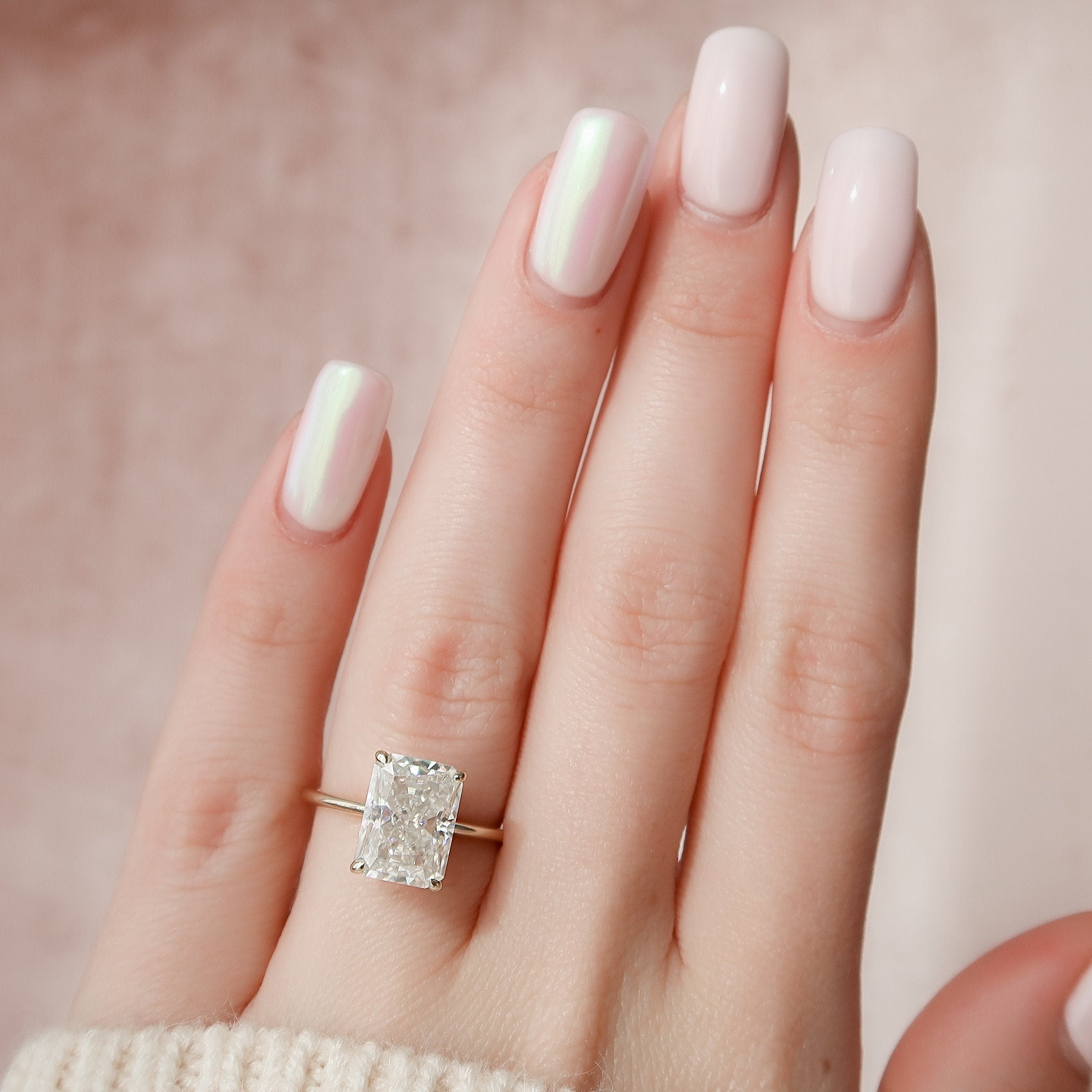 Radiant Cut Moissanite Engagement Ring