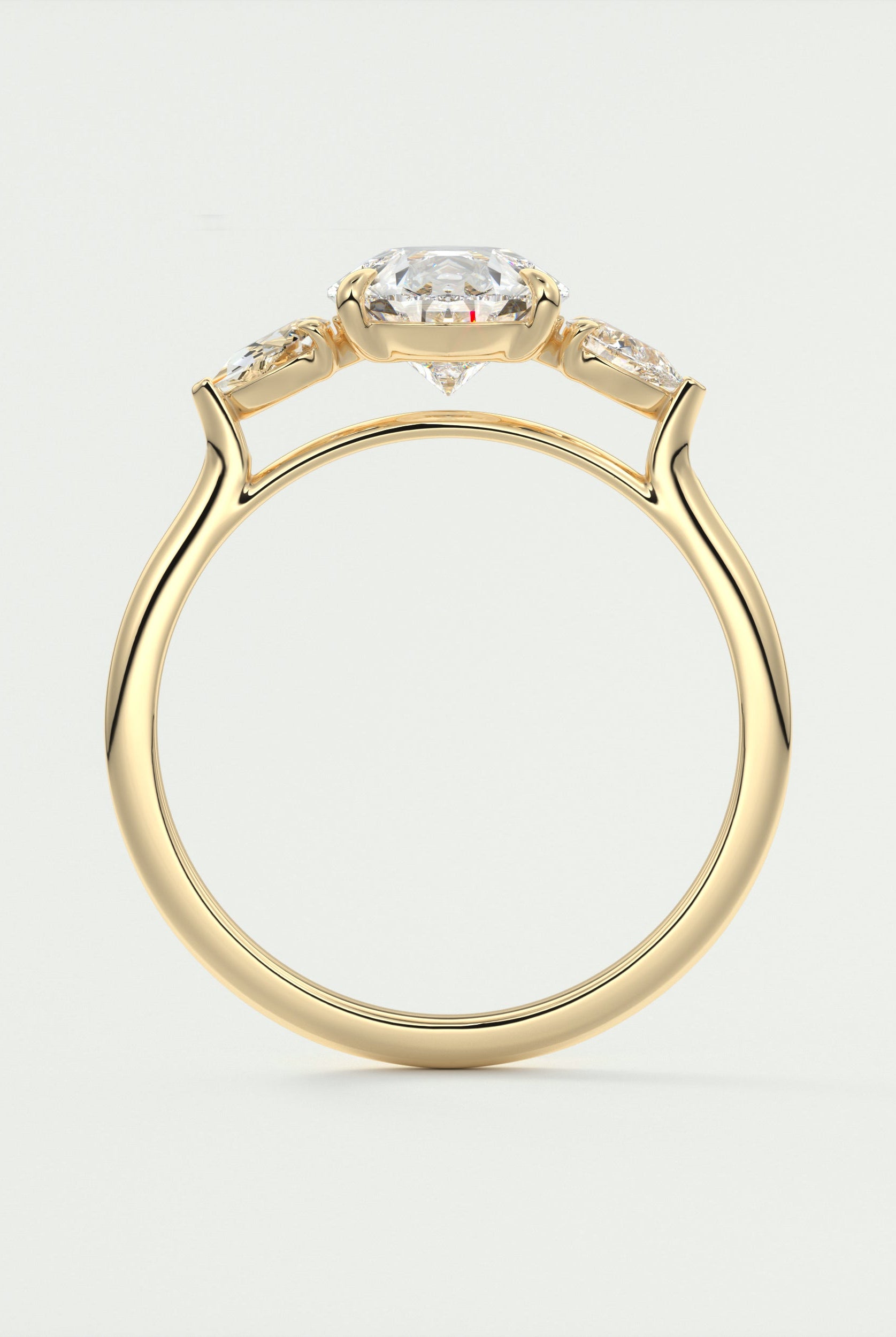 2CT Pear Cathedral Set Moissanite Diamond Solitaire Engagement Ring