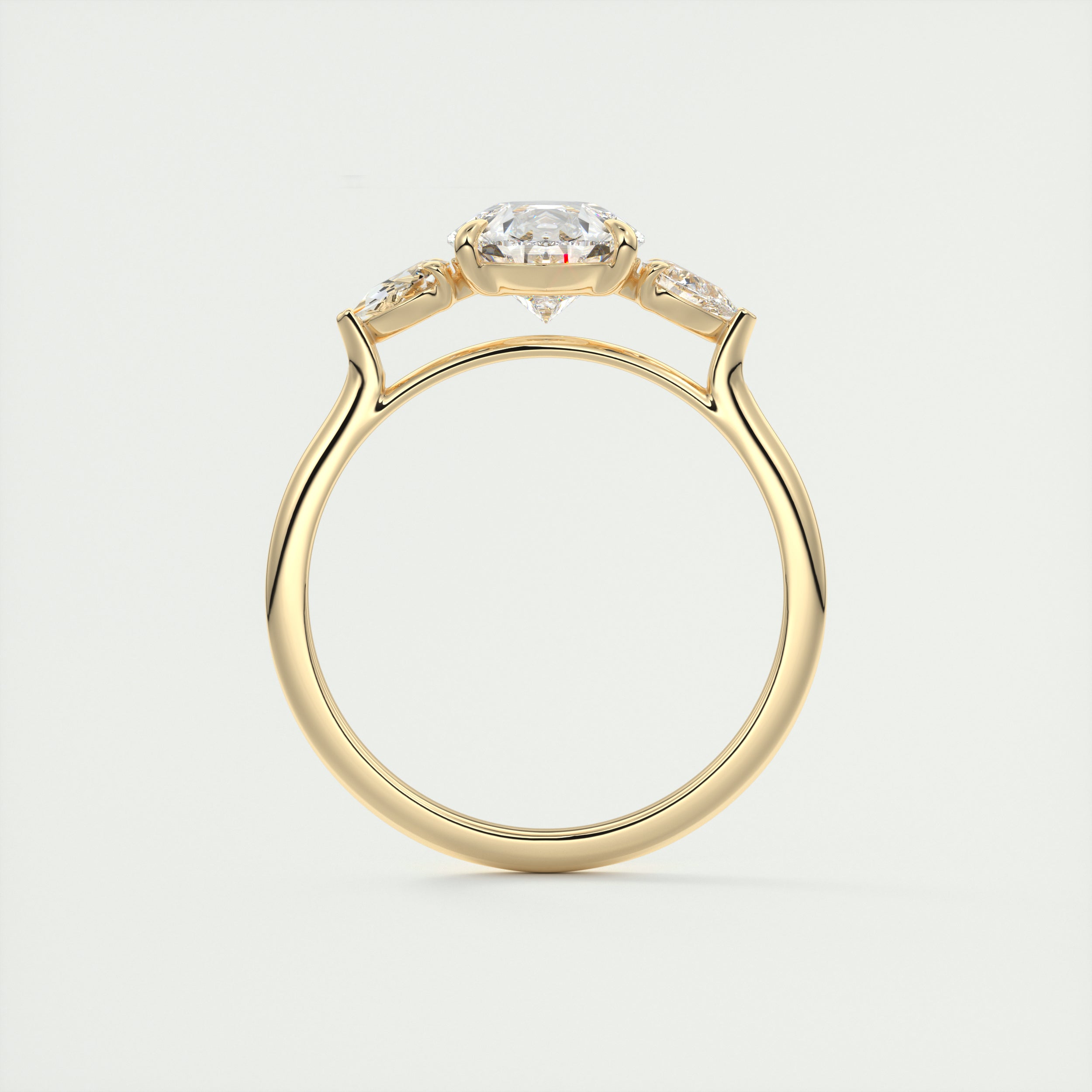 2CT Pear Cathedral Set Moissanite Diamond Solitaire Engagement Ring