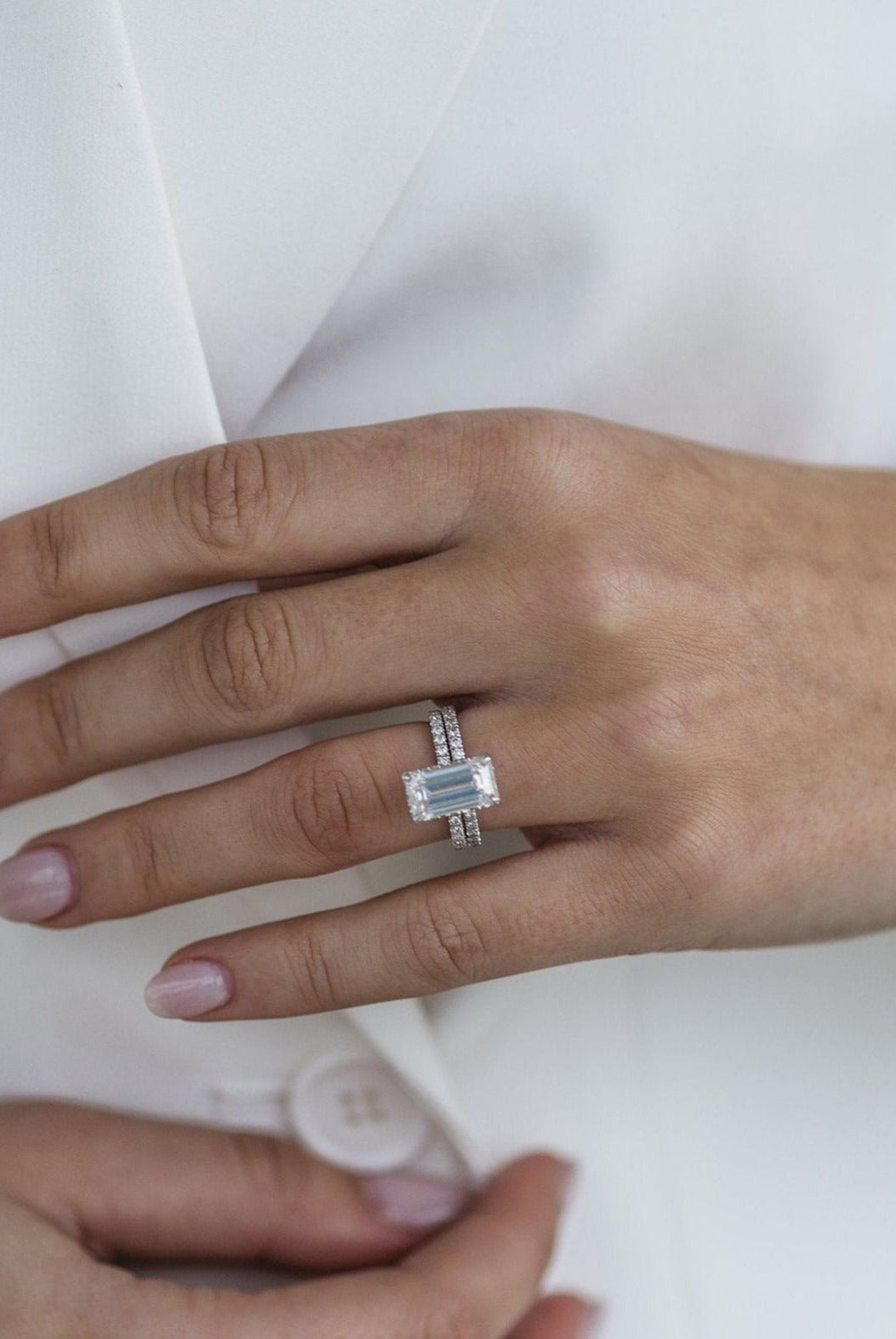 Hidden Halo Moissanite Engagement Ring