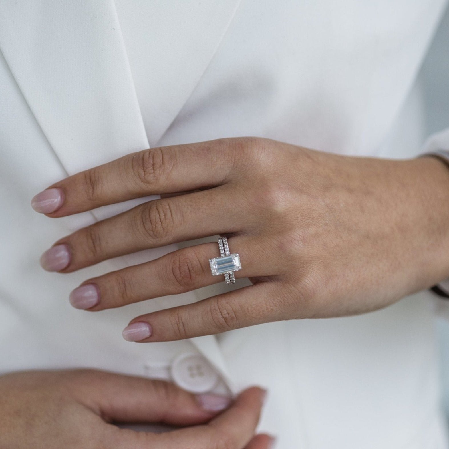 Hidden Halo Moissanite Engagement Ring