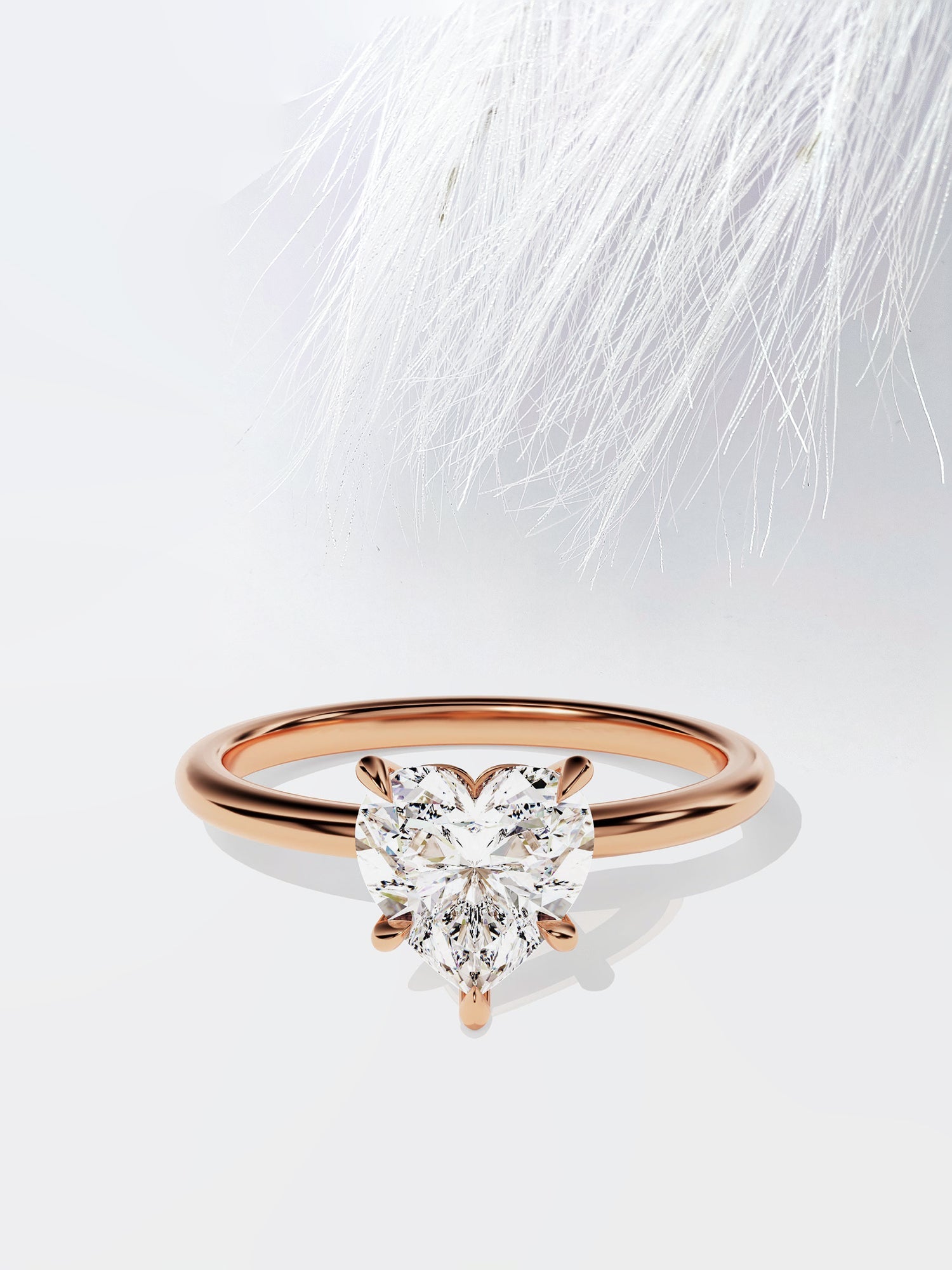 Heart Cut Moissanite Solitaire Diamond Engagement Ring For Women