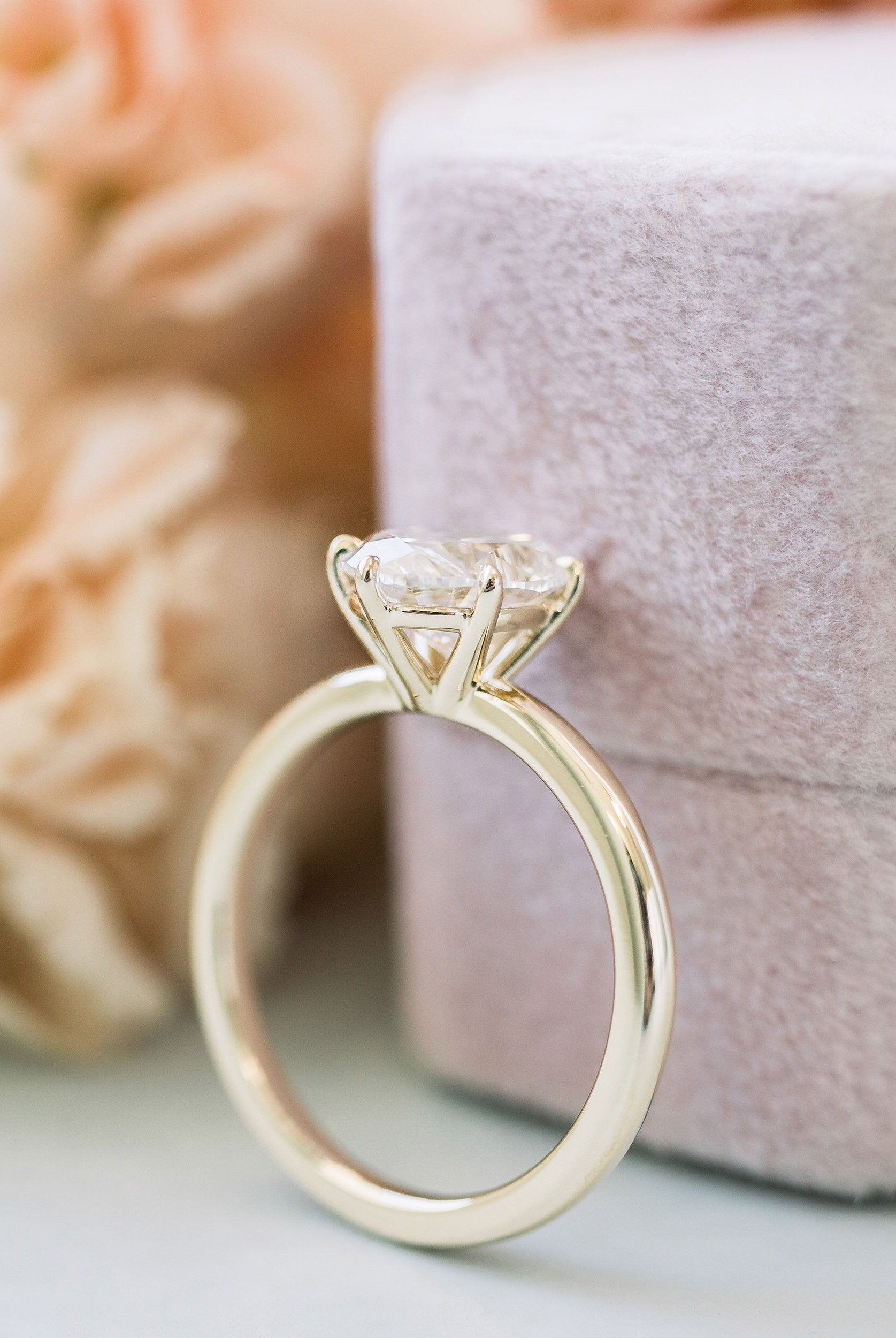 1.50ct Oval Six Prong Moissanite Diamond Solitaire Engagement Ring