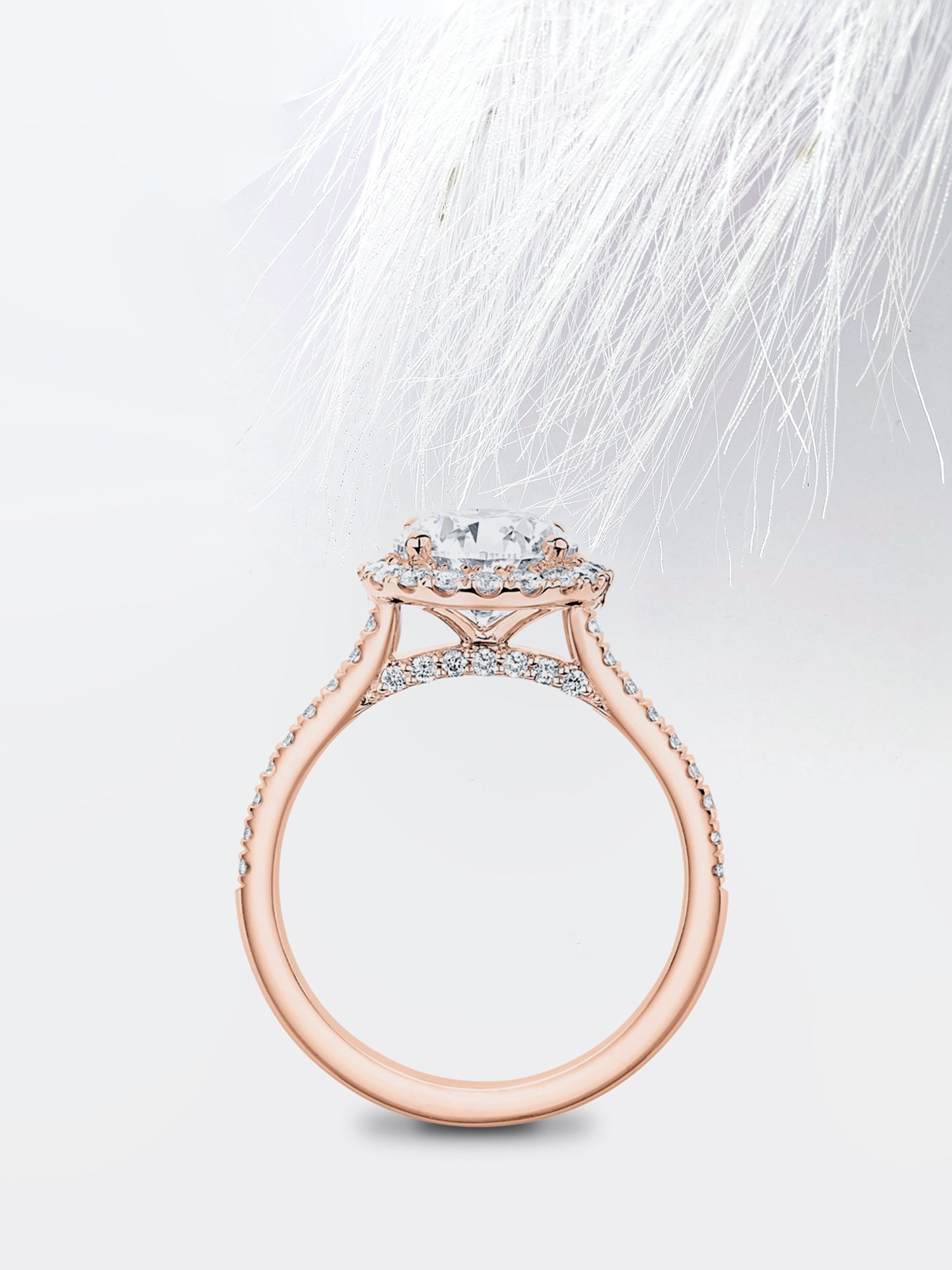 Round Cut Halo Diamond Moissanite Engagement Ring For Her