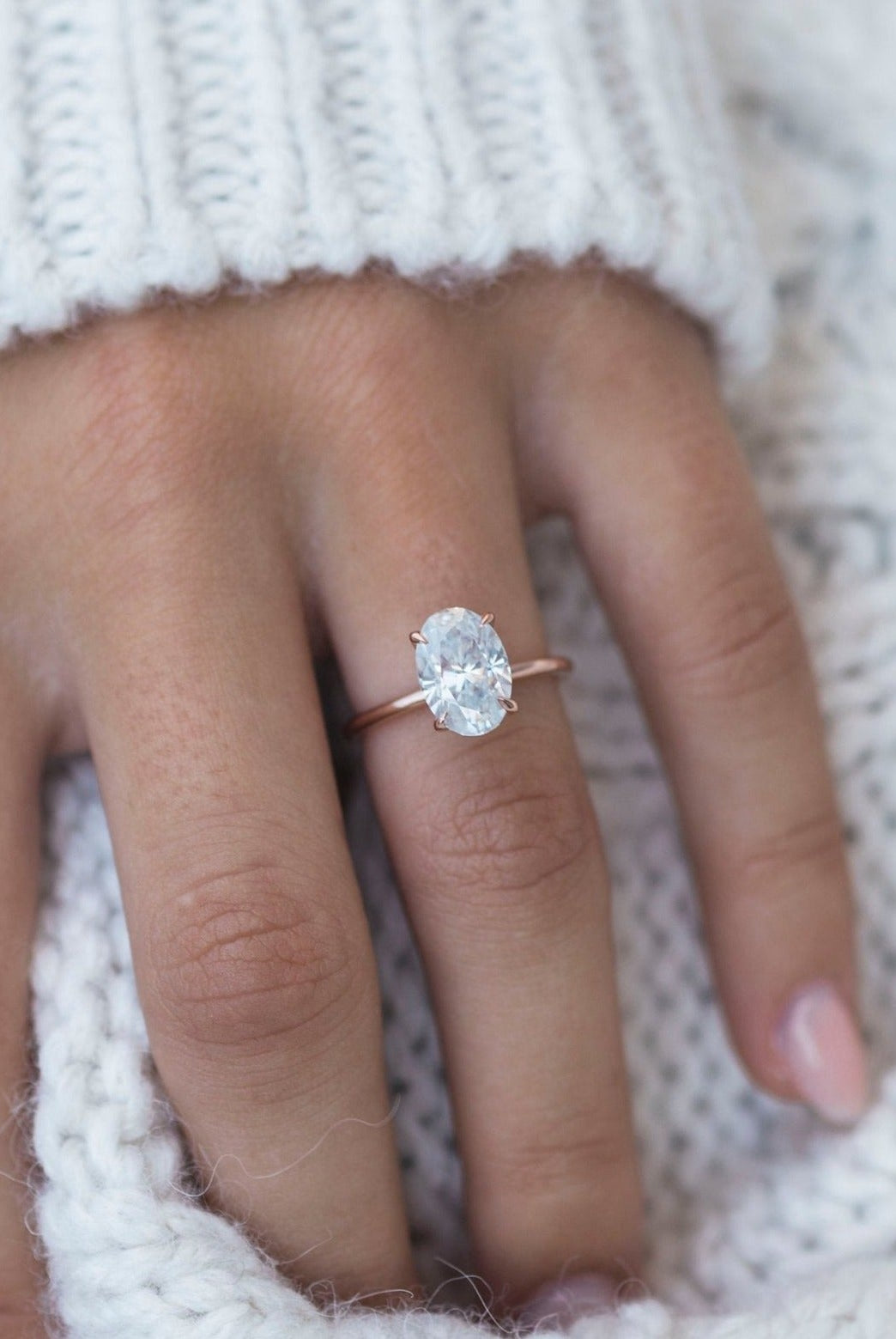 2.70CT Oval Four Prong Moissanite Diamond Solitaire Engagement Ring For Women