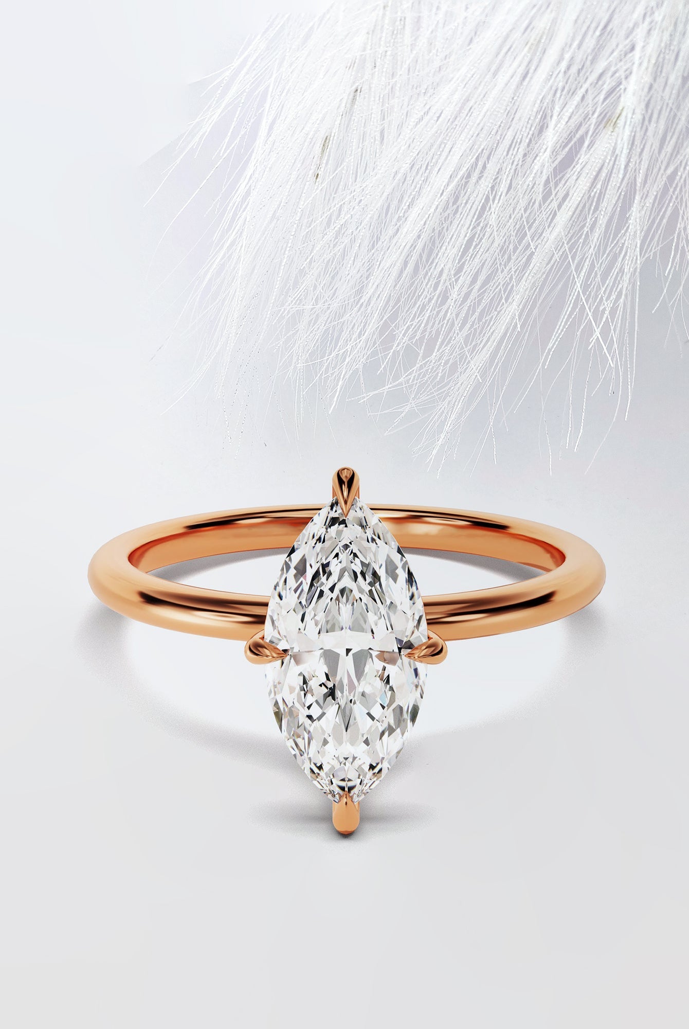 Marquise Cut Moissanite Solitaire Diamond Engagement Ring For Women