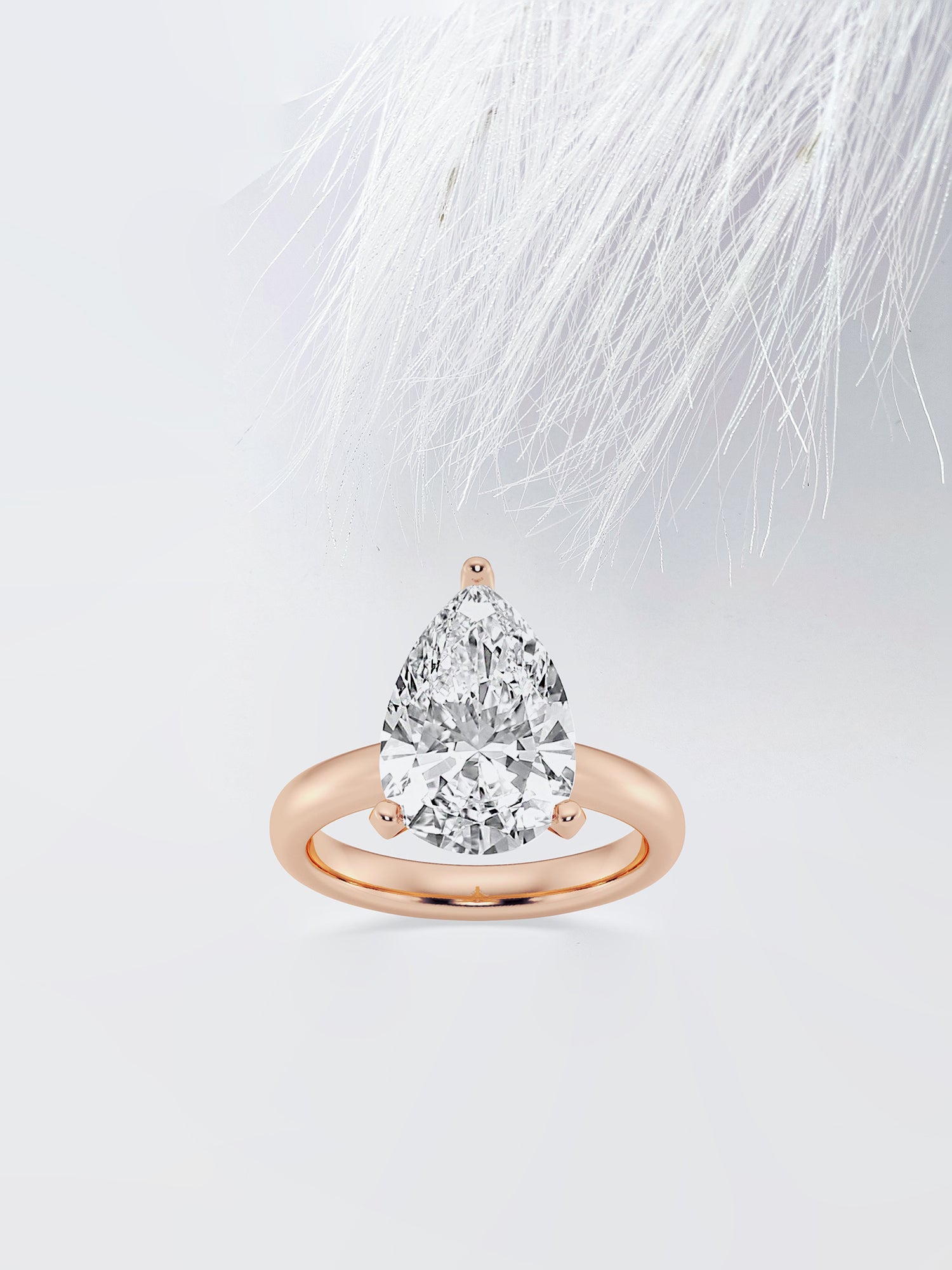 Pear Cut Solitaire Diamond Moissanite engagement Ring For Women