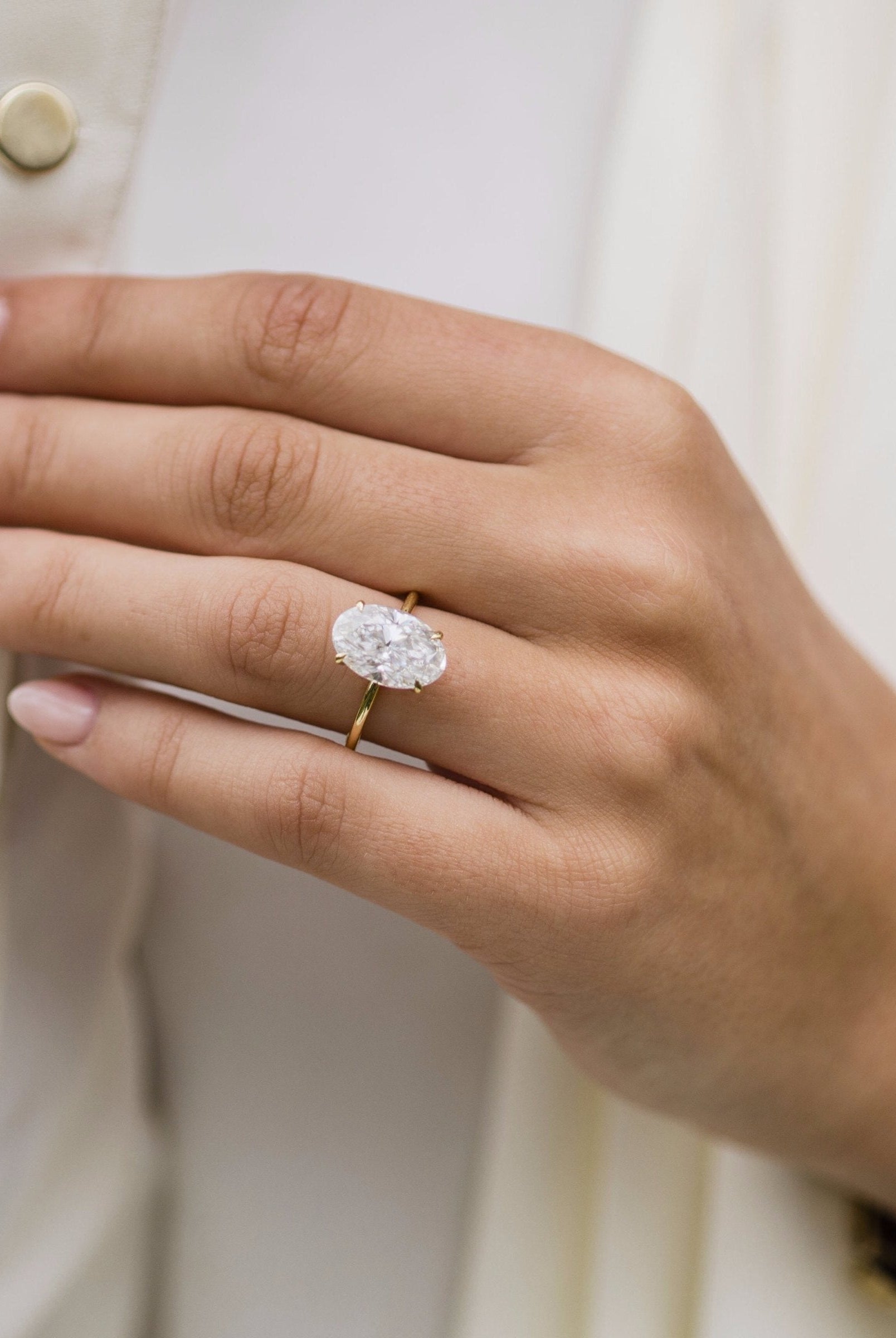 6.70CT Oval Cut 4 Prong Moissanite Solitaire Engagement Ring