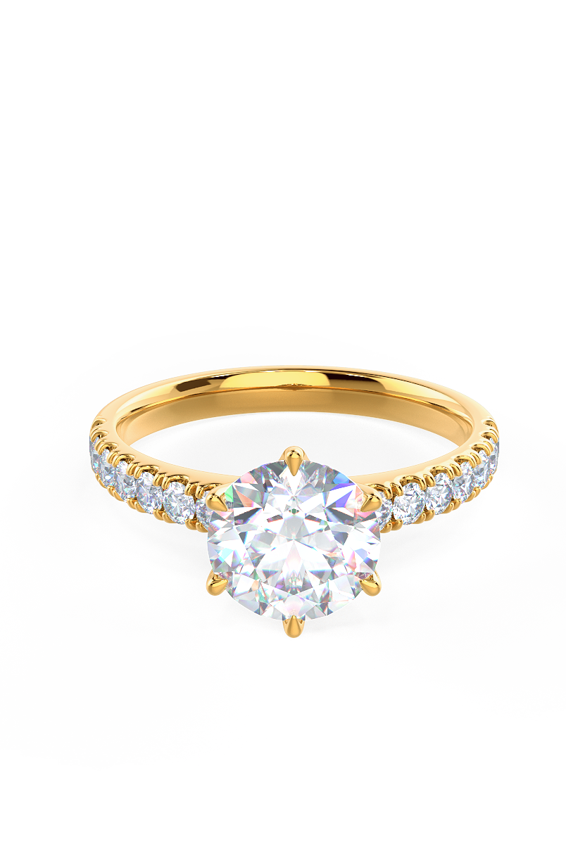 2.0CT Round Brilliant Cut Moissanite Pave Diamond Engagement Ring