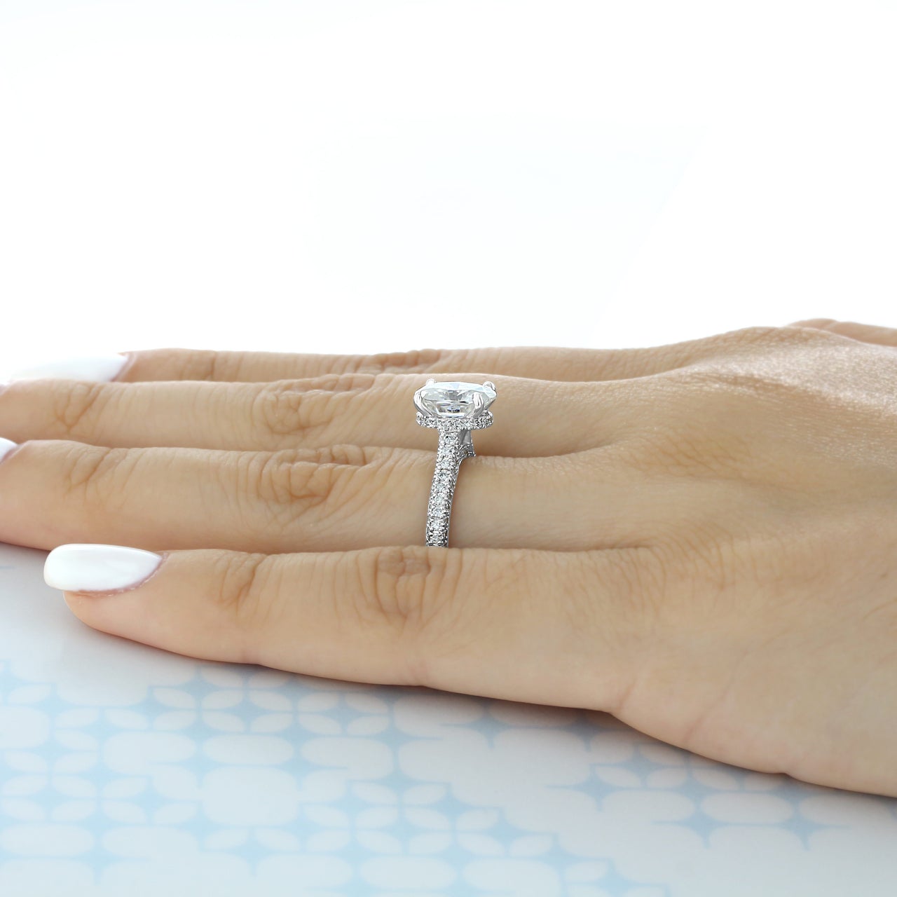 Moissanite wedding set with set savings