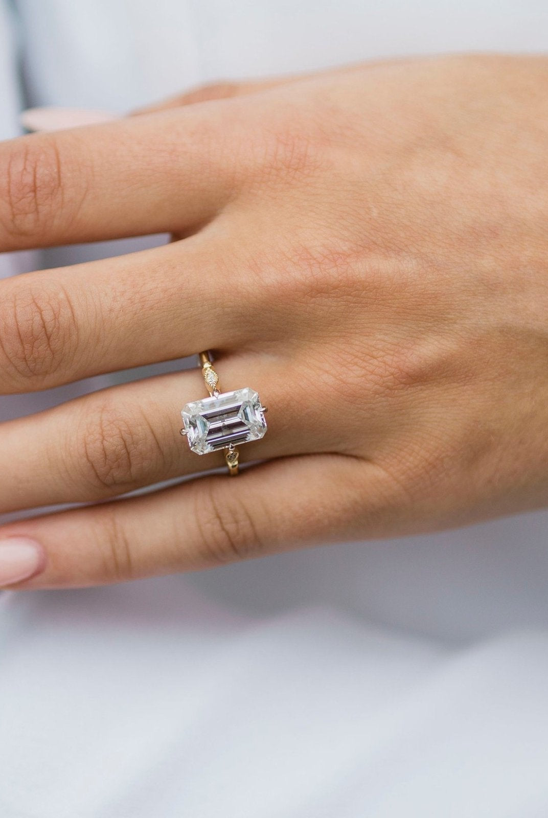 Playful stacking with moissanite