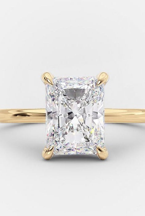 2.0CT Radiant Hidden Halo Moissanite Diamond Engagement Ring For Women