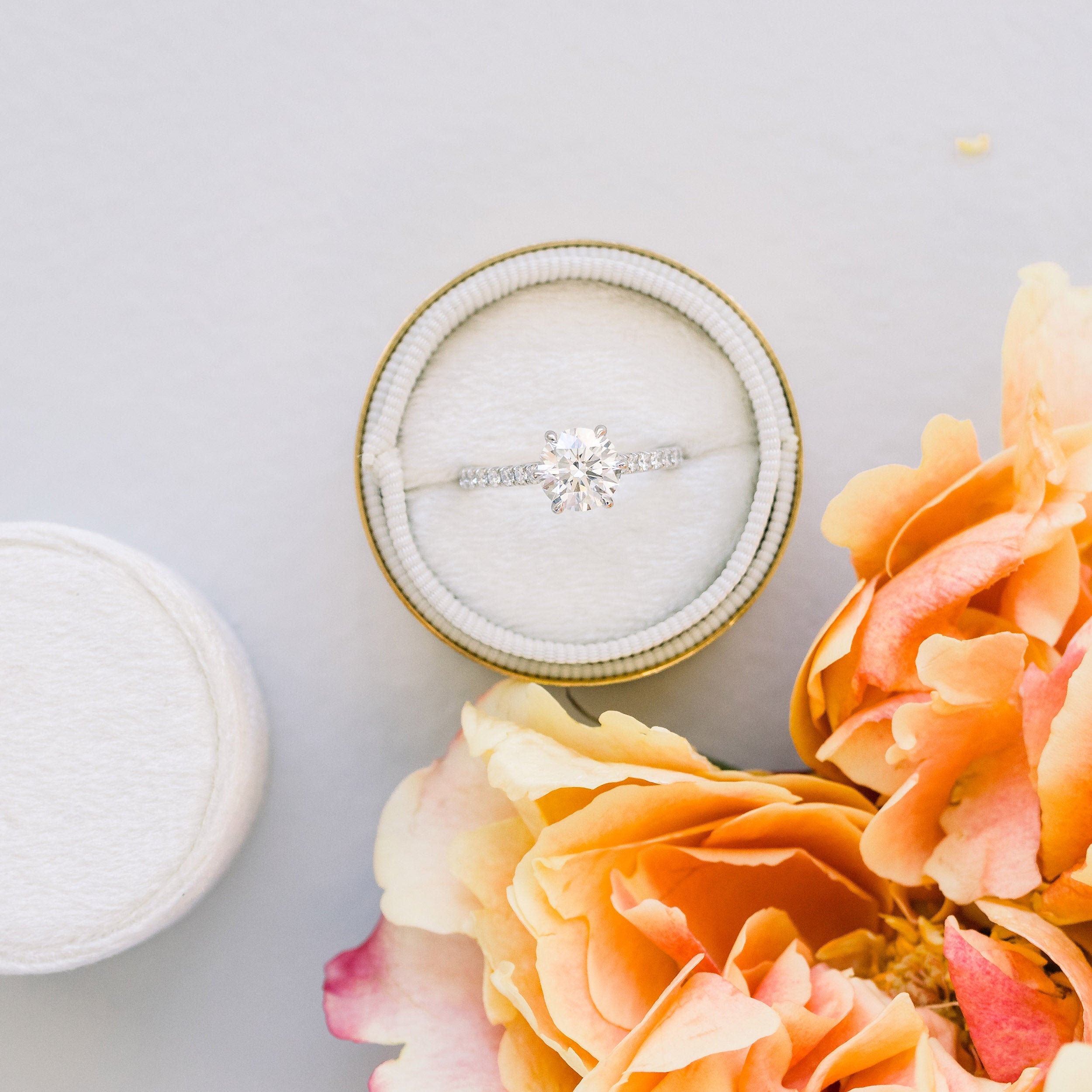 2.25CT Round Six Prong Moissanite Diamond Pave Engagement Ring For Women