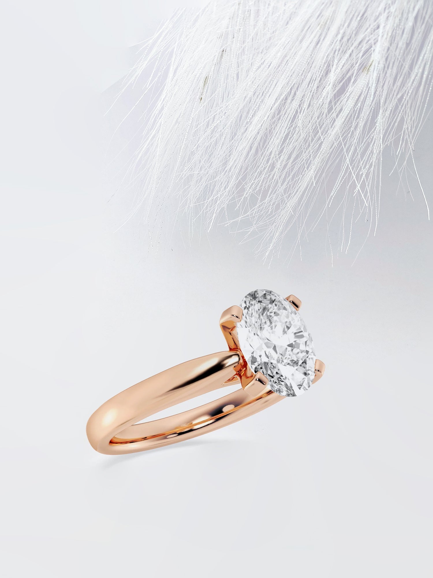 Oval Cut Cathedral Diamond Moissanite Engagement Ring For Women