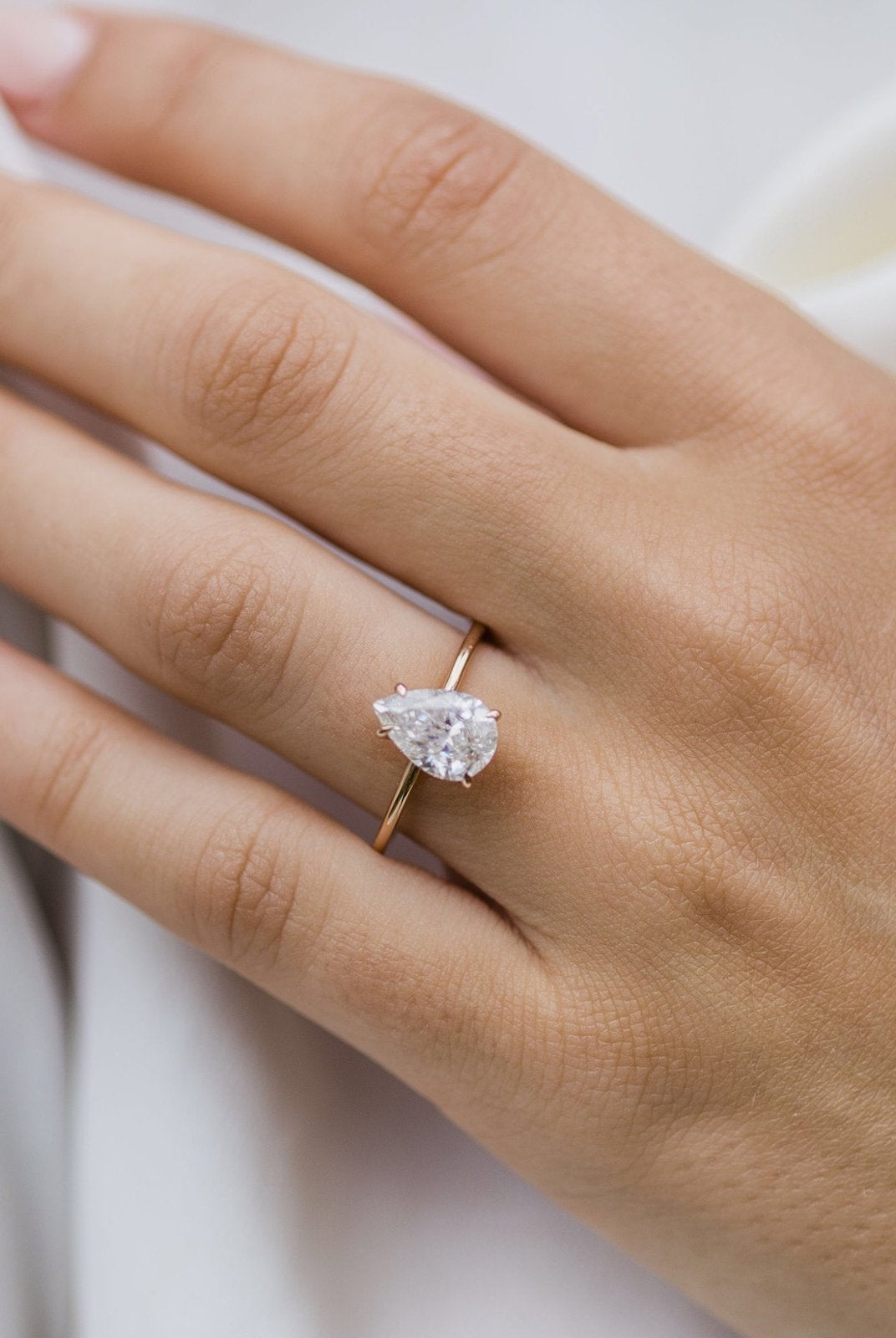 Sleek band moissanite rings