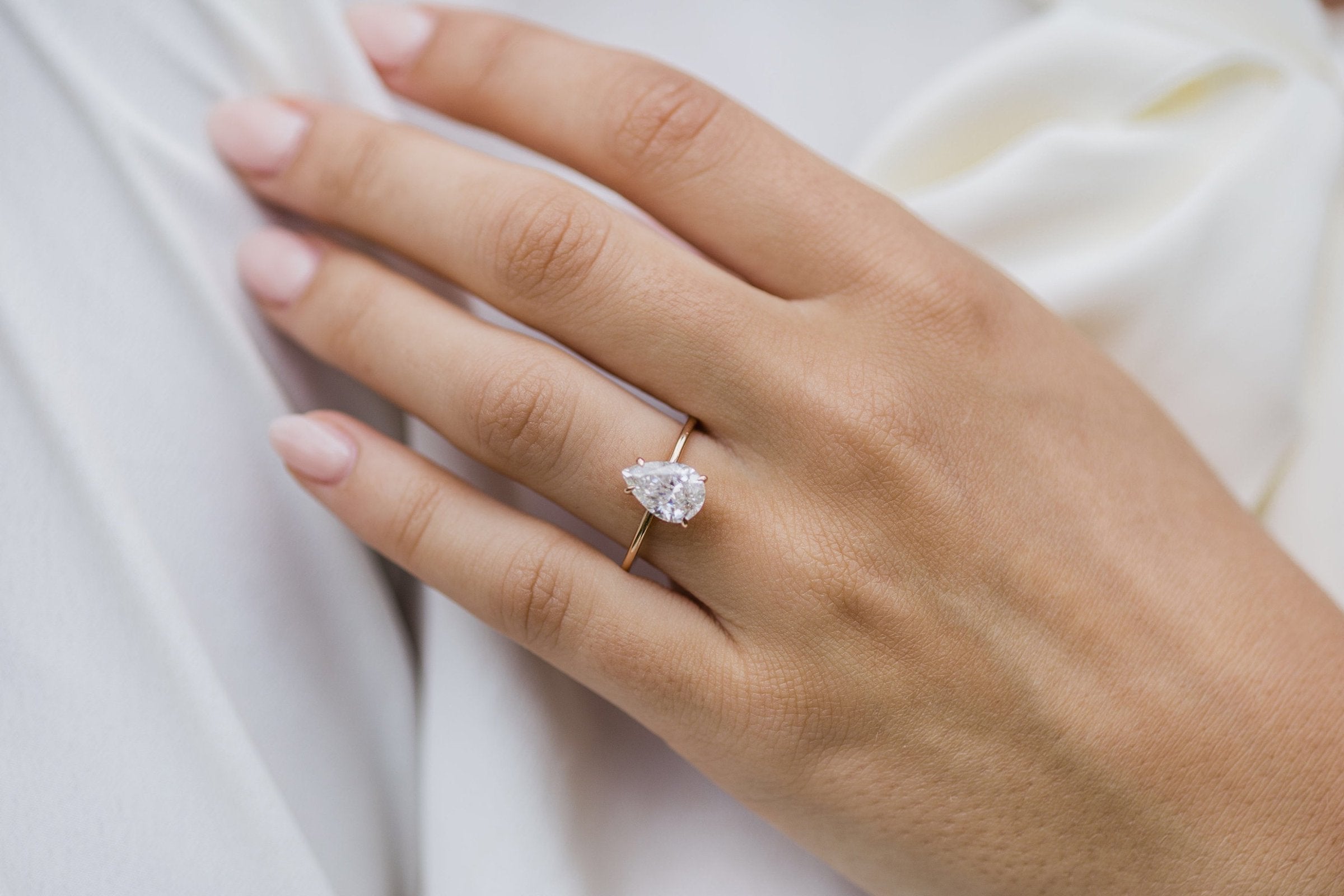 Sleek band moissanite rings