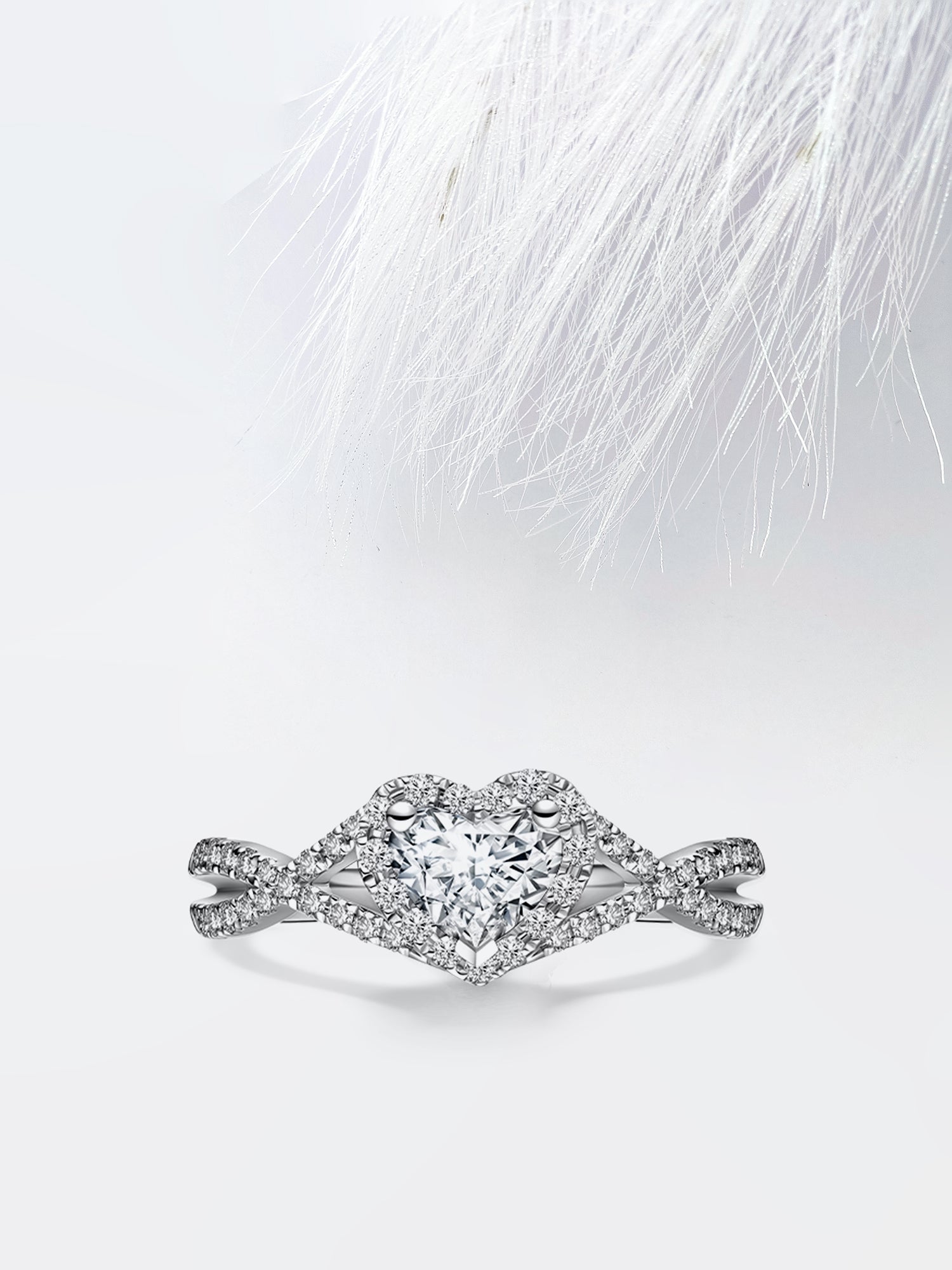 Heart Diamond Infinity Moissanite Engagement Ring For Women