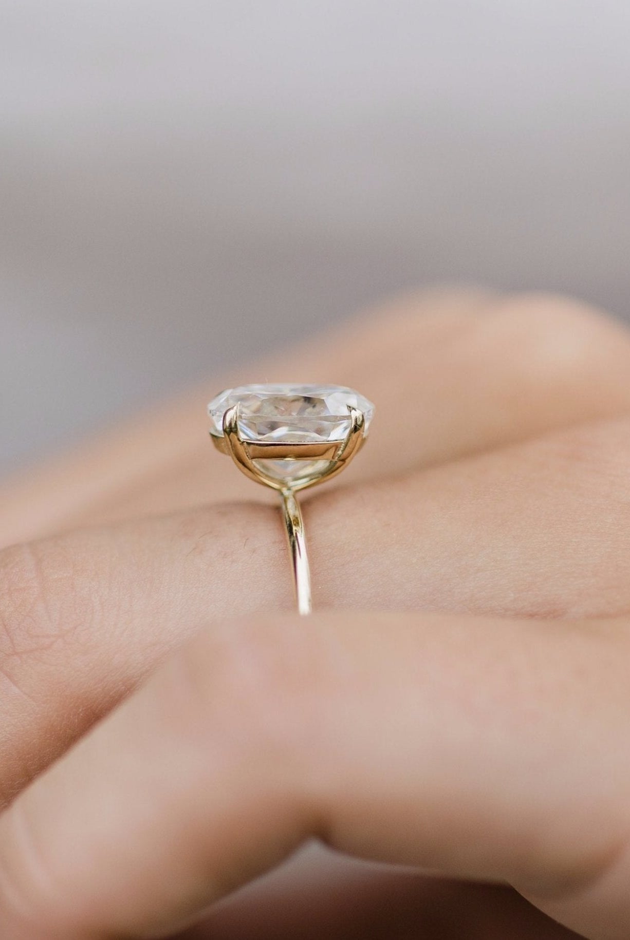 2.80CT Oval Cut Four Prong Moissanite Solitaire Engagement Ring