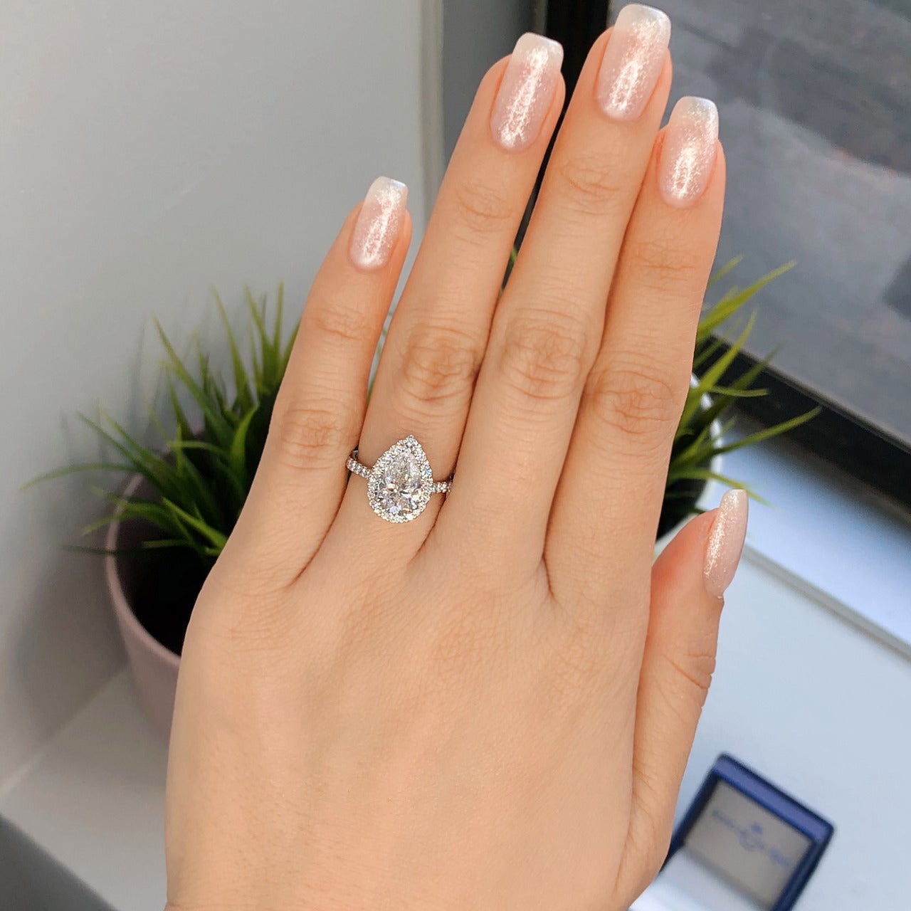 Radiant moissanite engagement rings USA