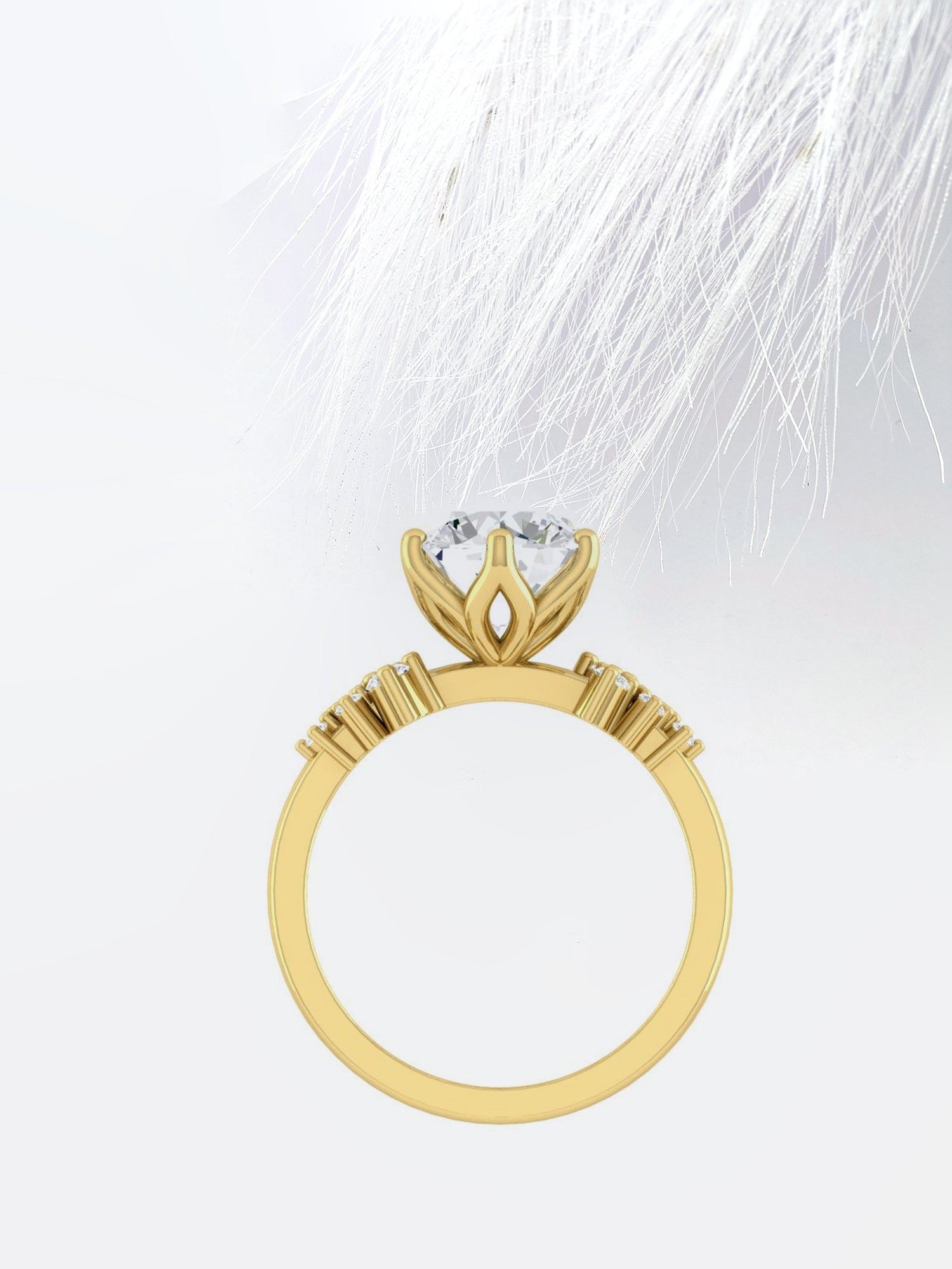 Round Cut Diamond Cluster Moissanite Engagement Ring For Her