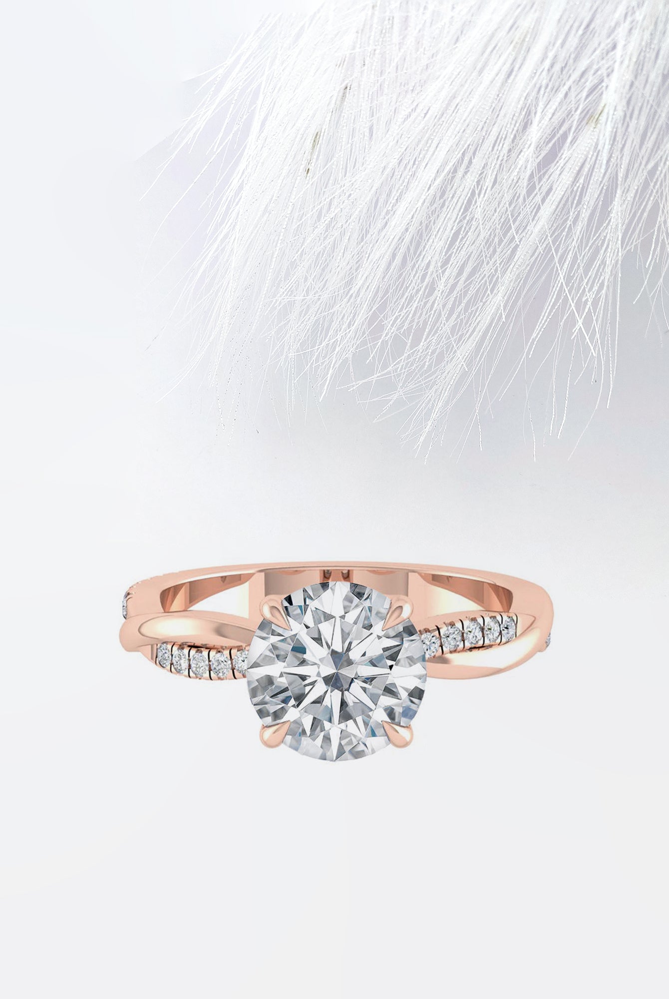 Round Cut Diamond Infinity Moissanite Engagement Ring For Her