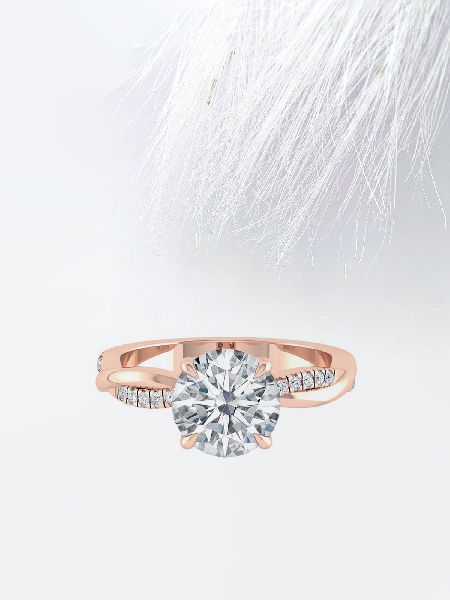 Round Cut Diamond Infinity Moissanite Engagement Ring For Her