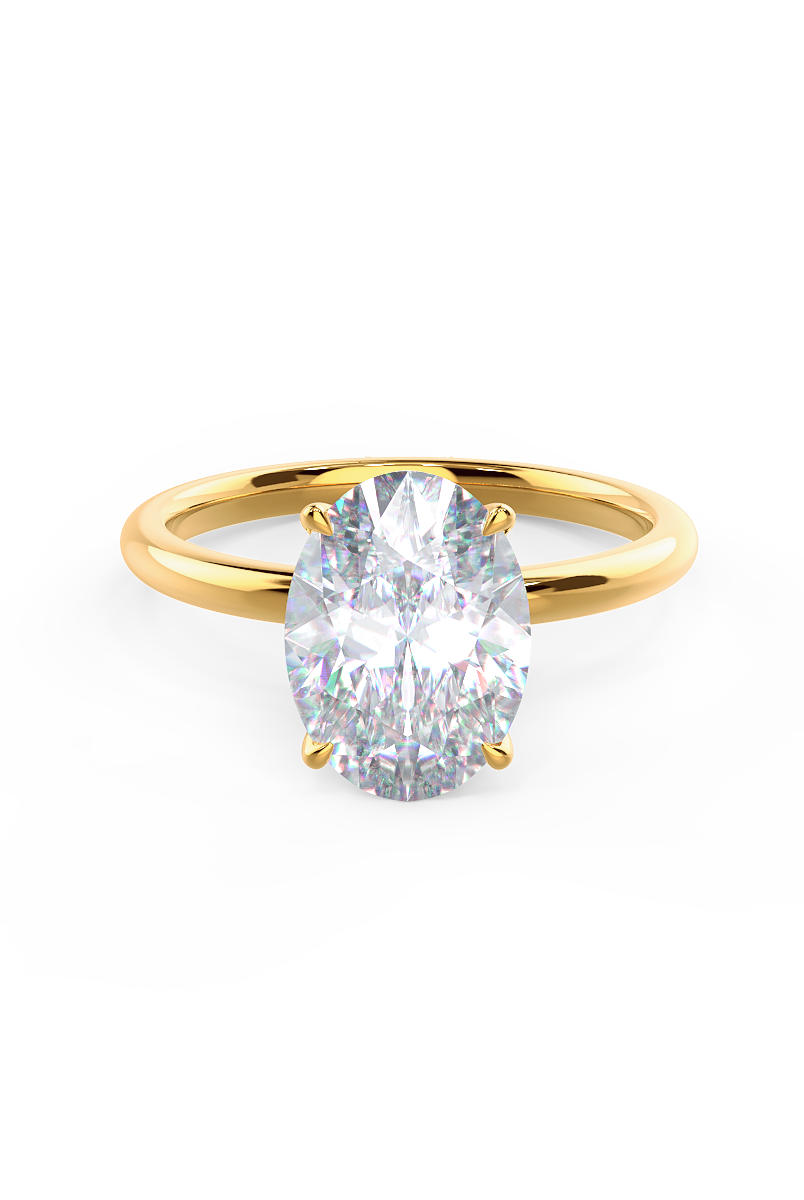 2.0ct Oval Four Prong Moissanite Diamond Solitaire Engagement Ring For Women