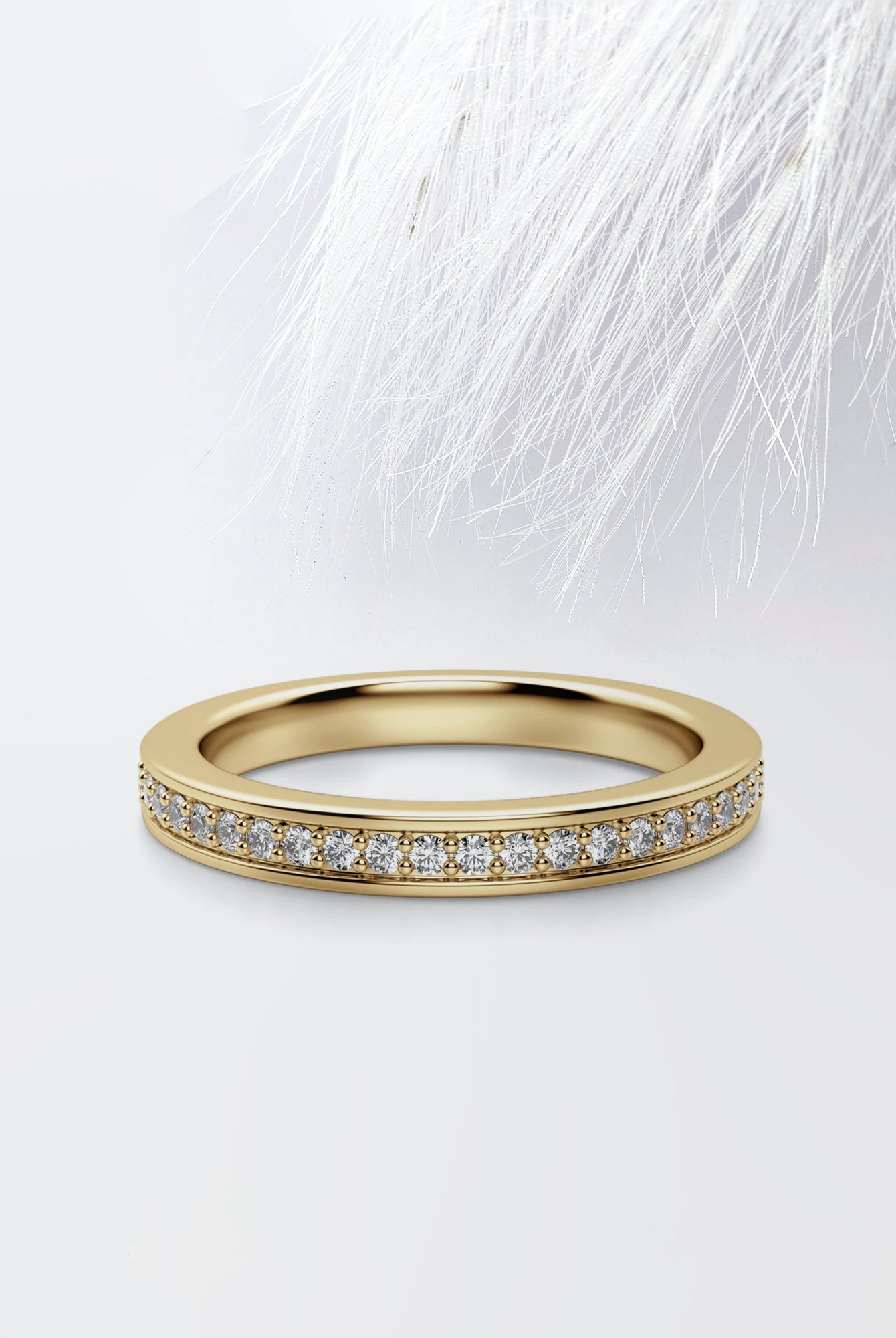 Round Cut Moissanite Channel Set Diamond Wedding Band