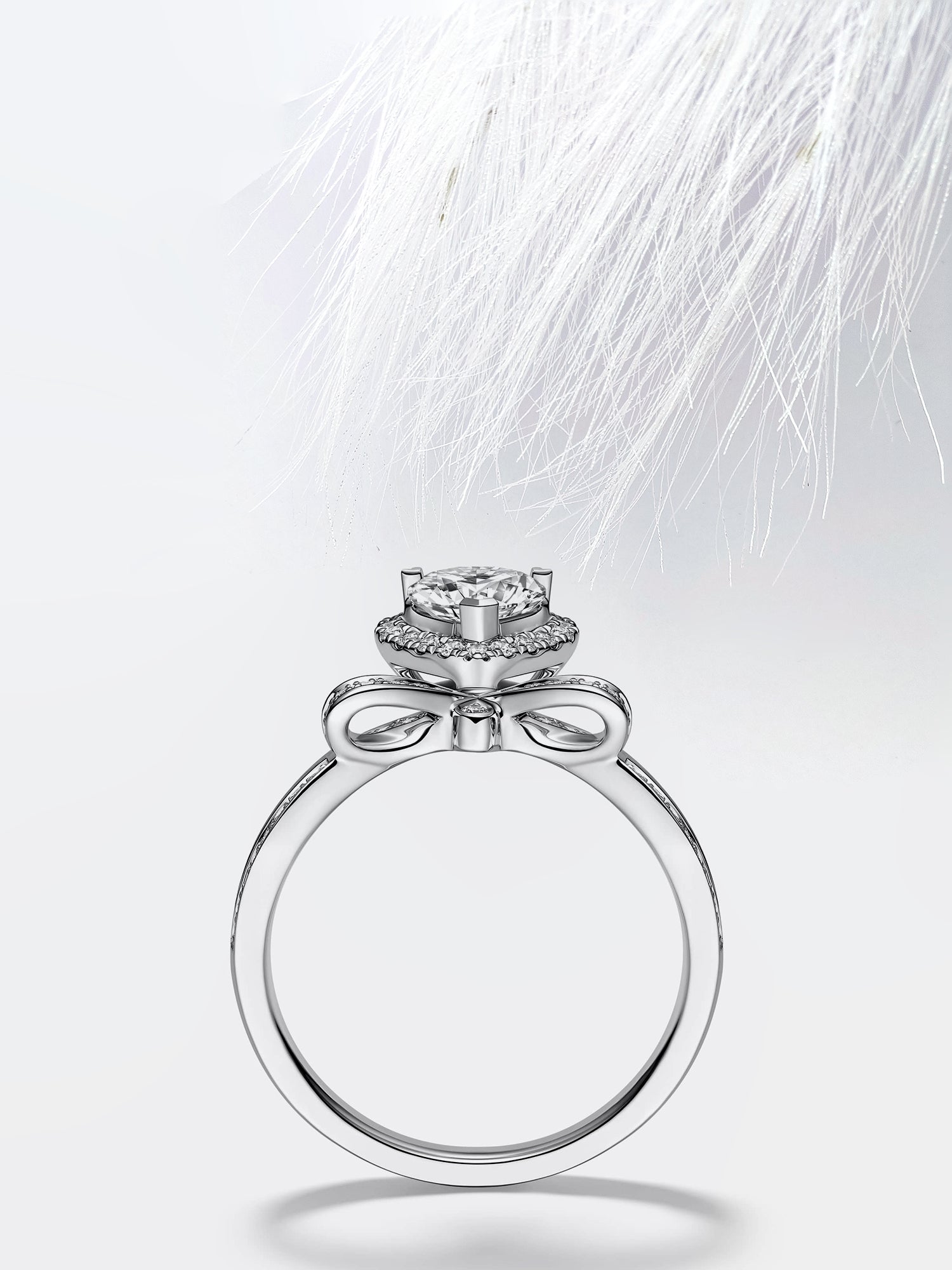 Heart Moissanite Channel Set Diamond Engagement Ring For Women