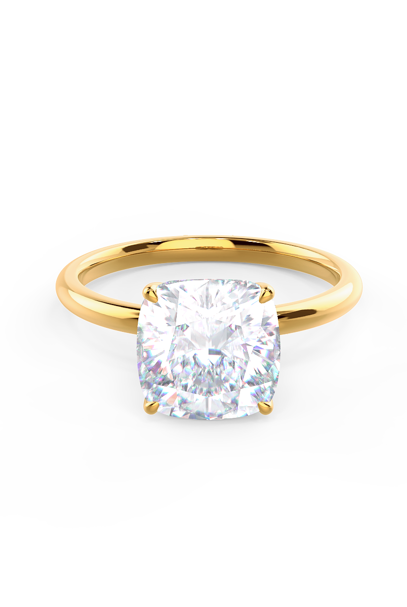 2.75ct Cushion Cut Moissanite Diamond Classic Solitare Engagement Ring