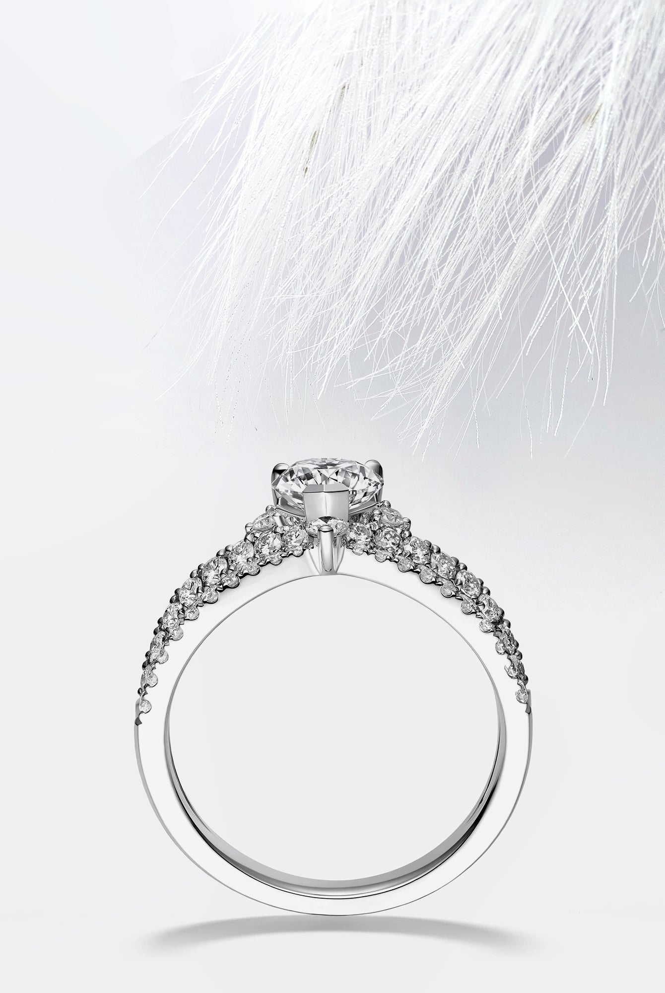 Heart Diamond Infinity Moissanite Engagement Ring For Women
