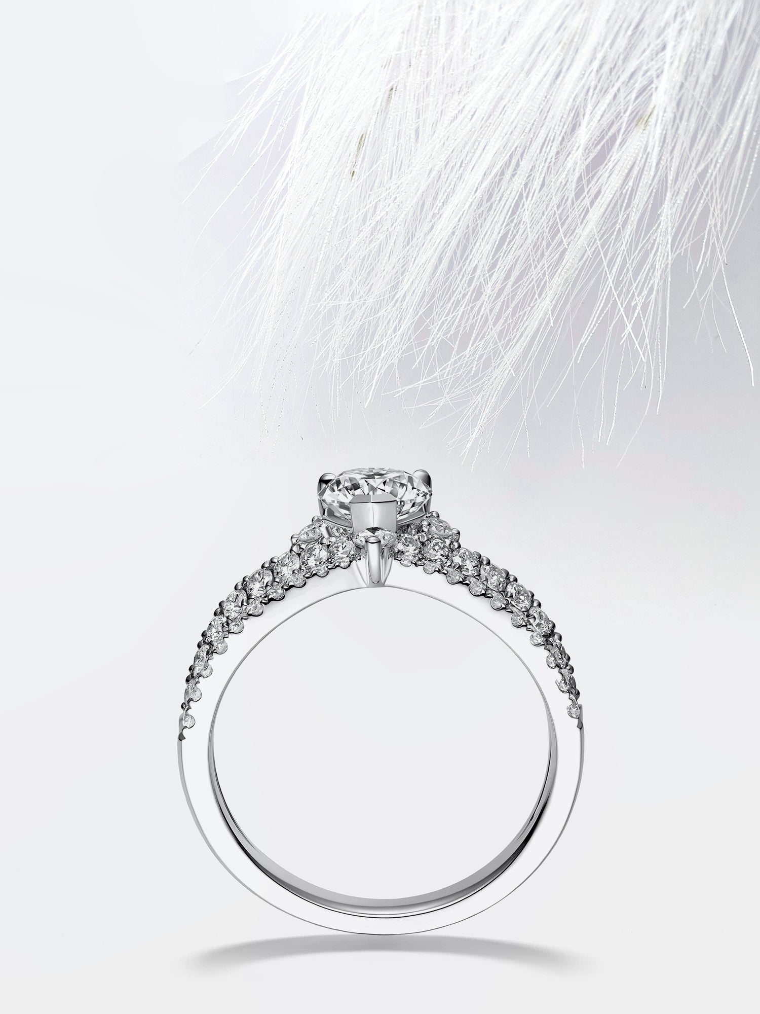 Heart Diamond Infinity Moissanite Engagement Ring For Women