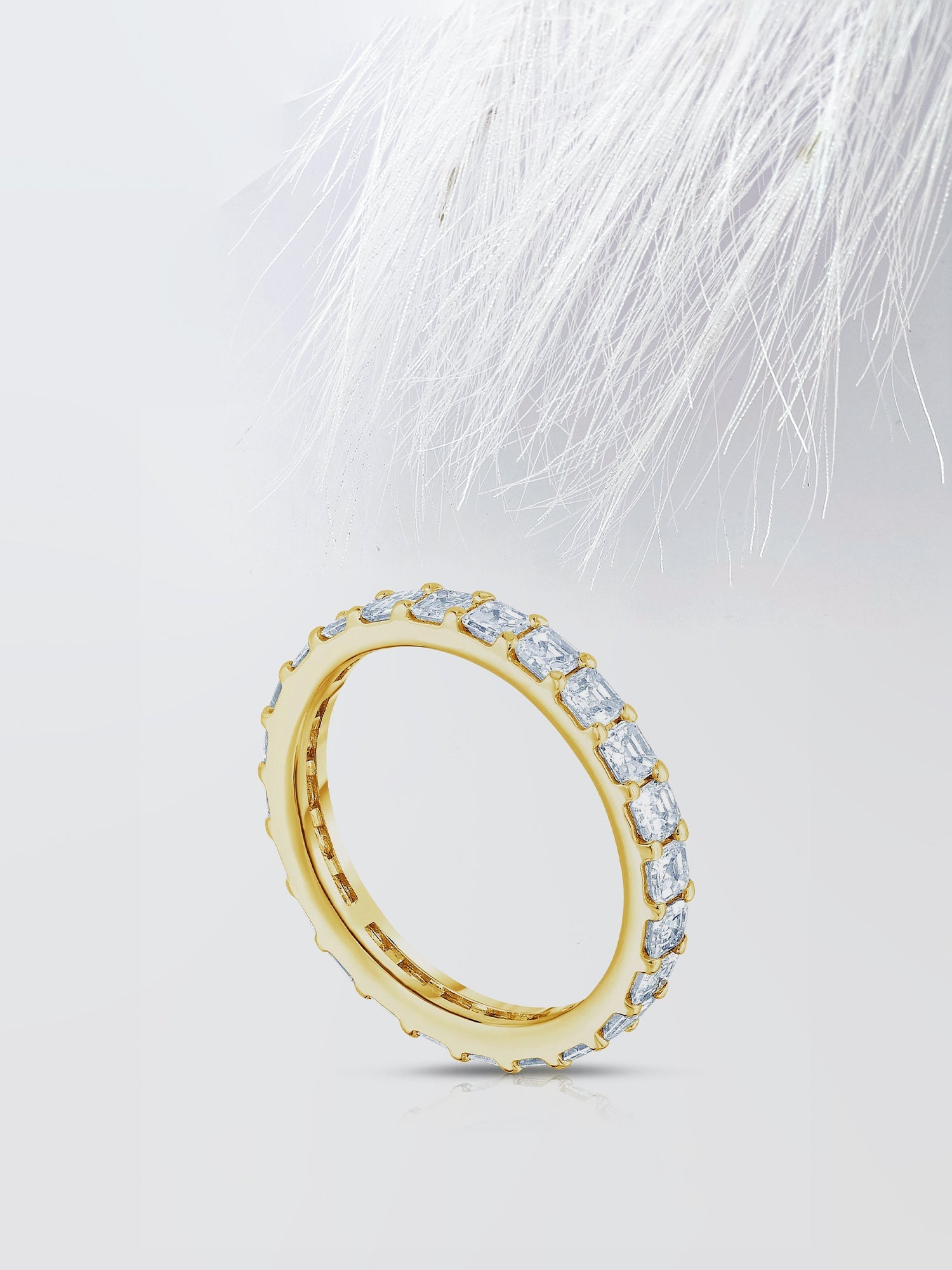 Asscher Cut Moissanite Full Eternity Diamond Wedding Band for Her