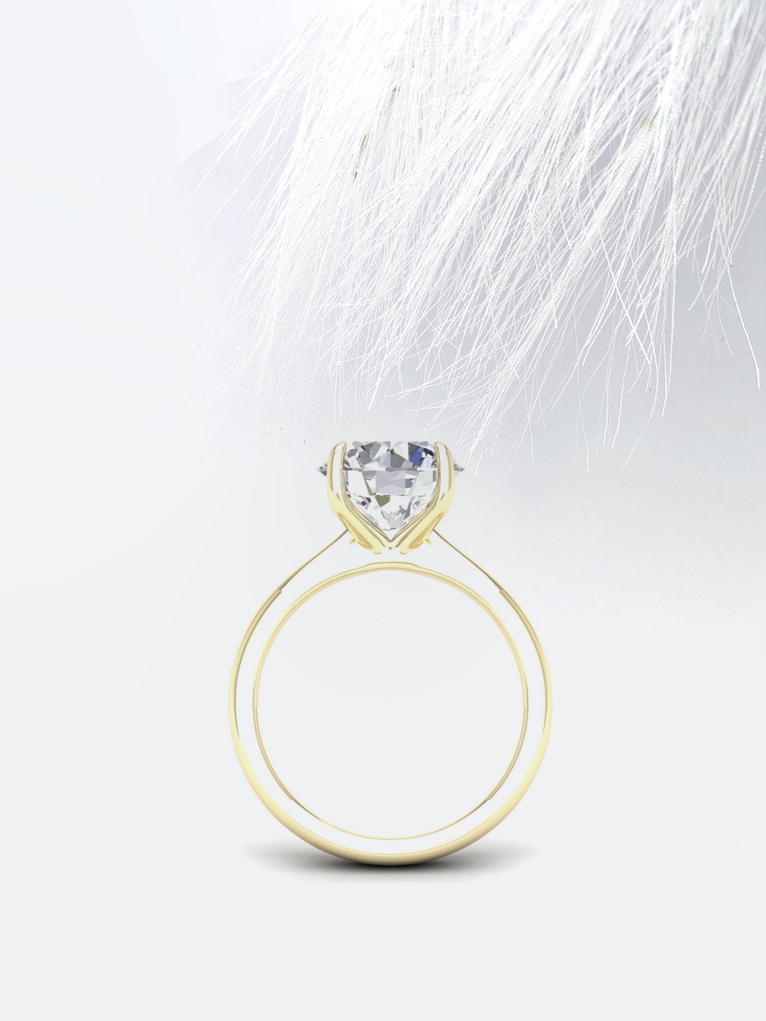 Round Cut Moissanite Cathedral Diamond Engagement Ring For Women