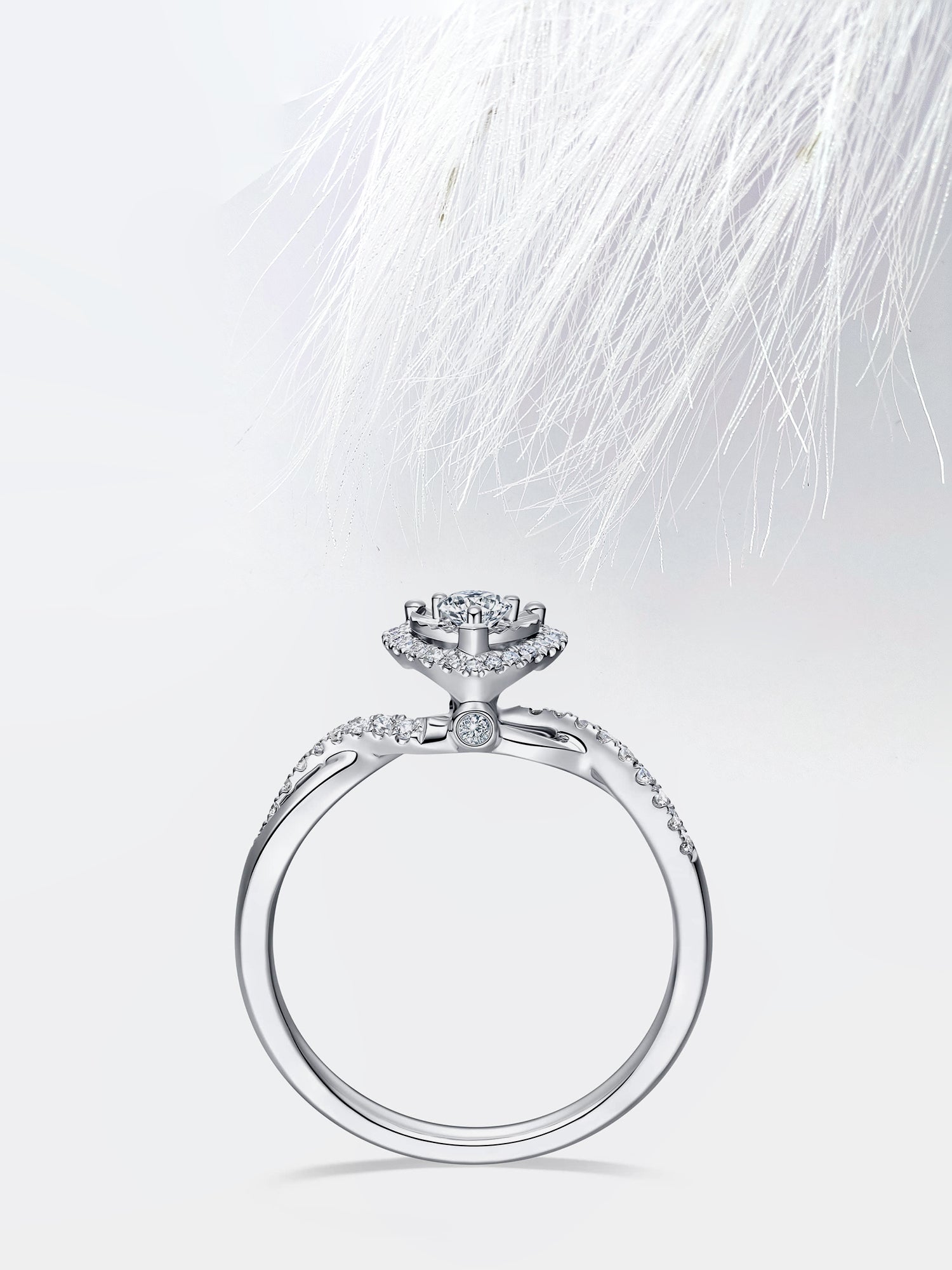 Round Diamond Infinity Moissanite Engagement Ring For Women