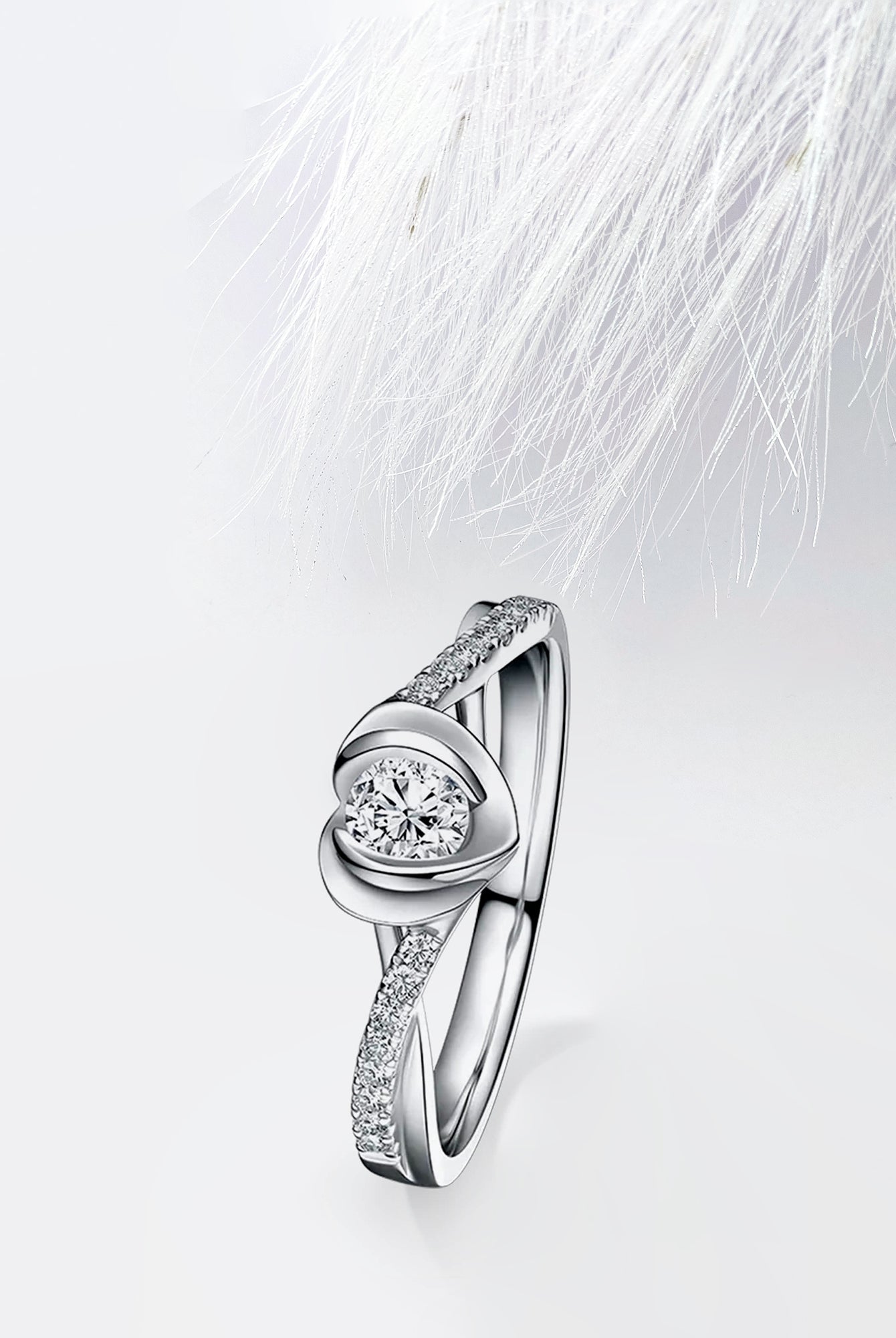 Round Diamond Infinity Moissanite Engagement Ring For Women