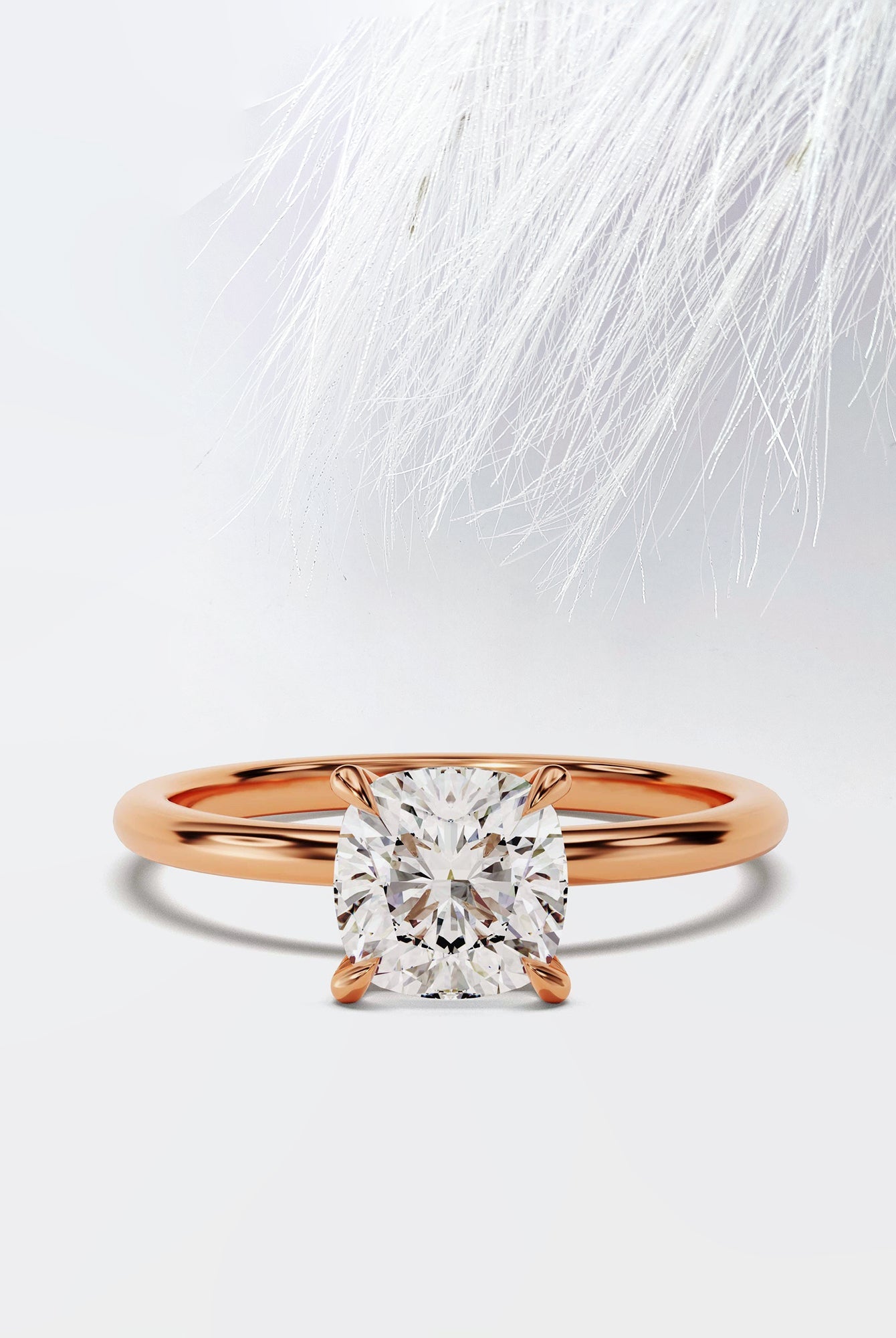 Cushion Cut Diamond Solitaire Moissanite Engagement Ring For Women