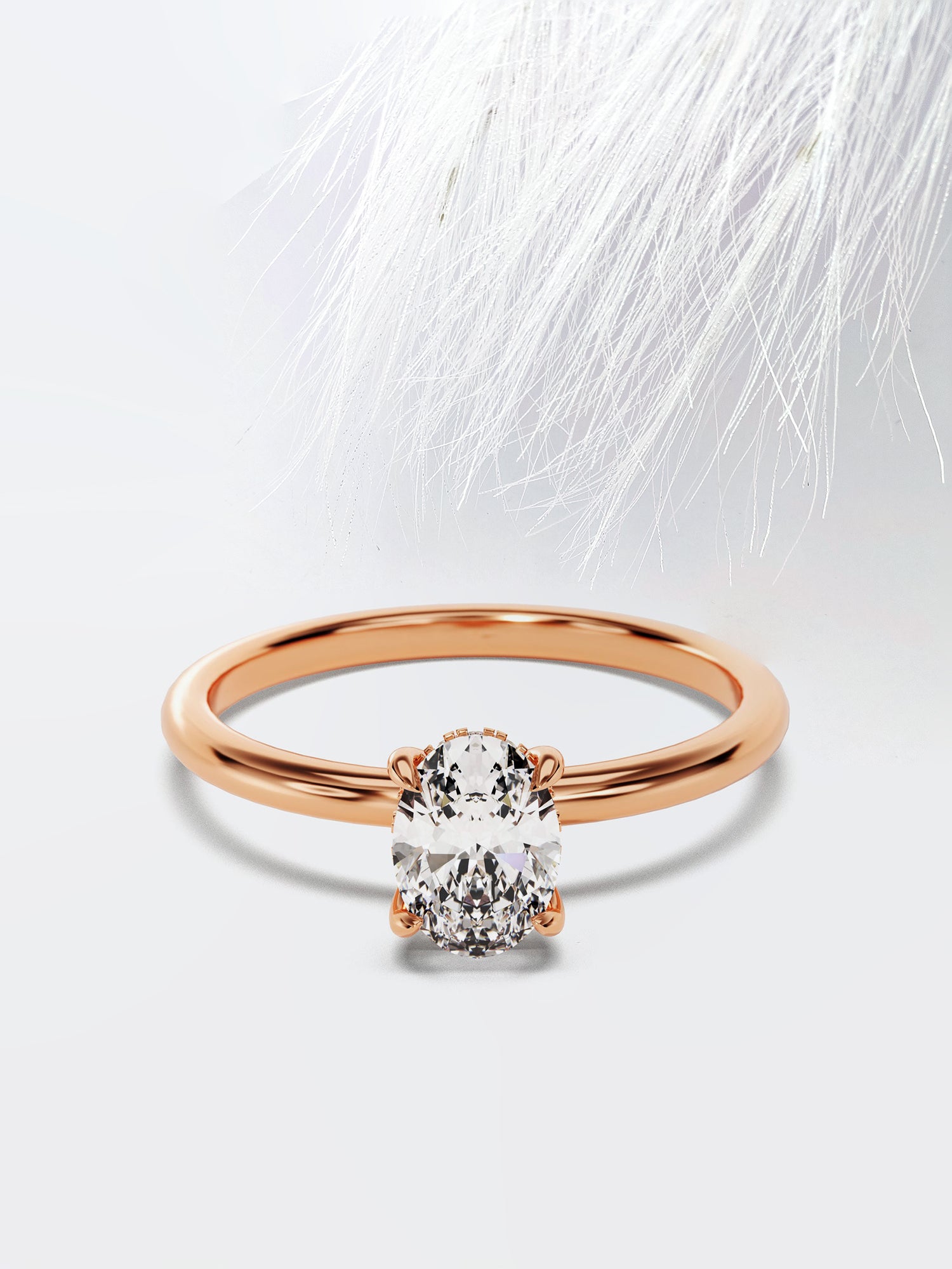 Oval Cut Moissanite Hidden Halo Diamond Engagement Ring For Women